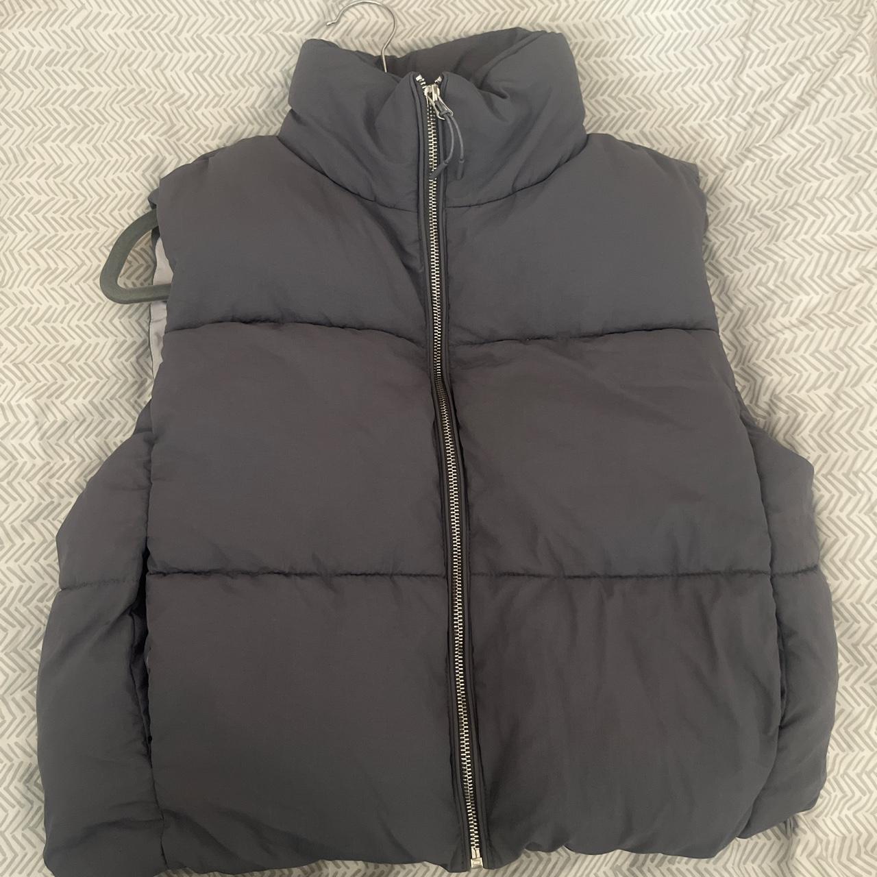 Size small grey gilet from bershka perfect for fall,... - Depop