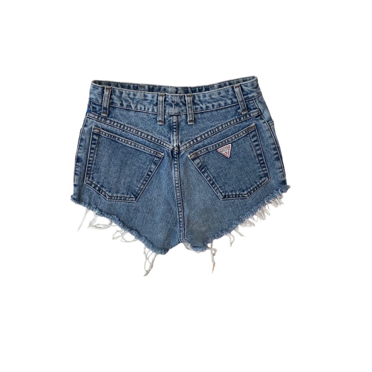 Vintage Guess denim jeans shorts, daisy dukes, made... - Depop