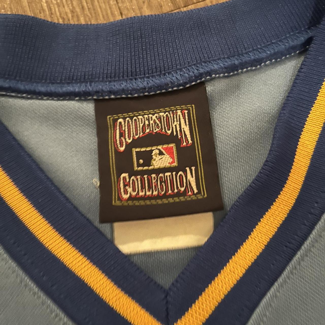 Milwaukee Brewers Blue Cooperstown Throwback Men's Jersey