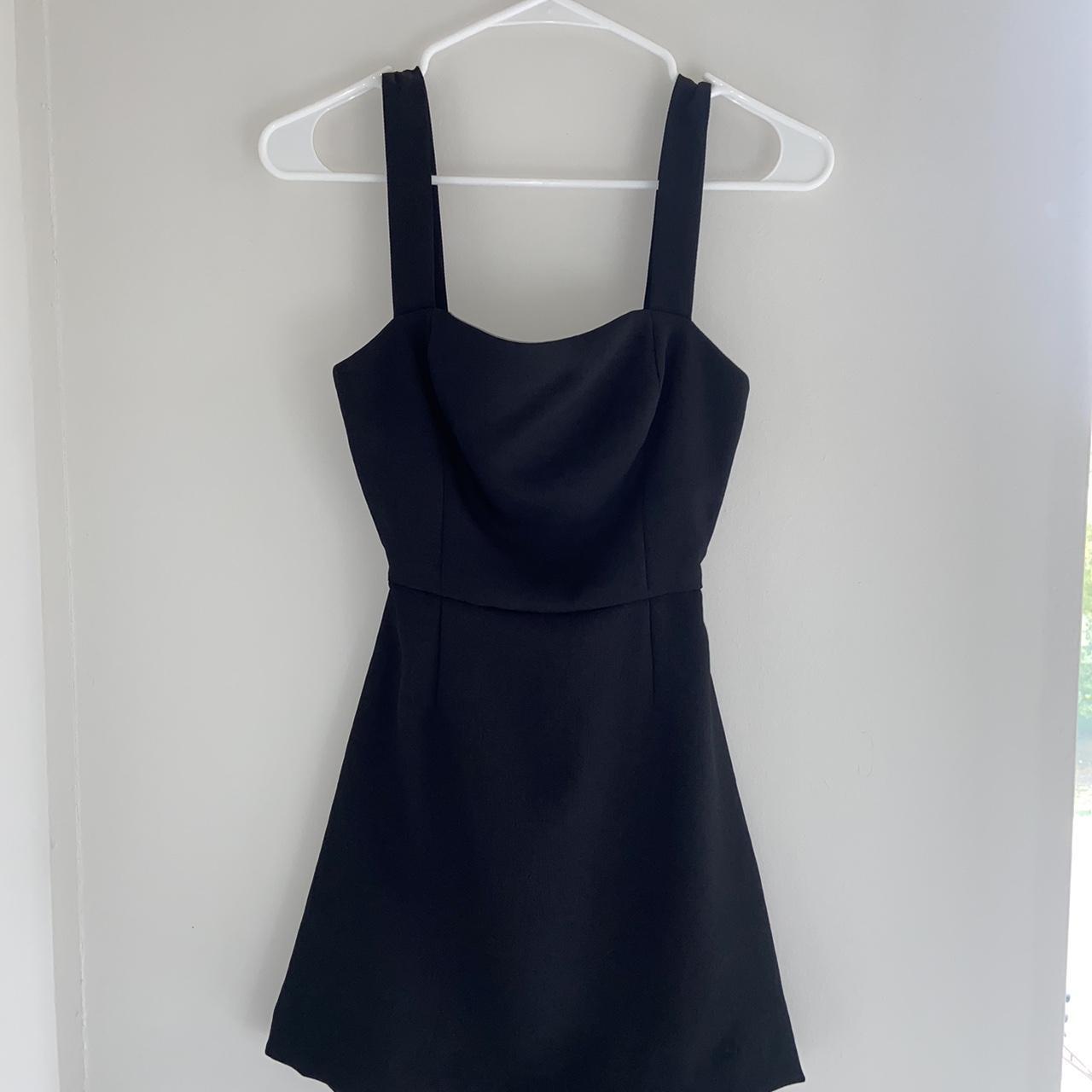 aritizia wilfred 00 tie back black linen mini dress... - Depop