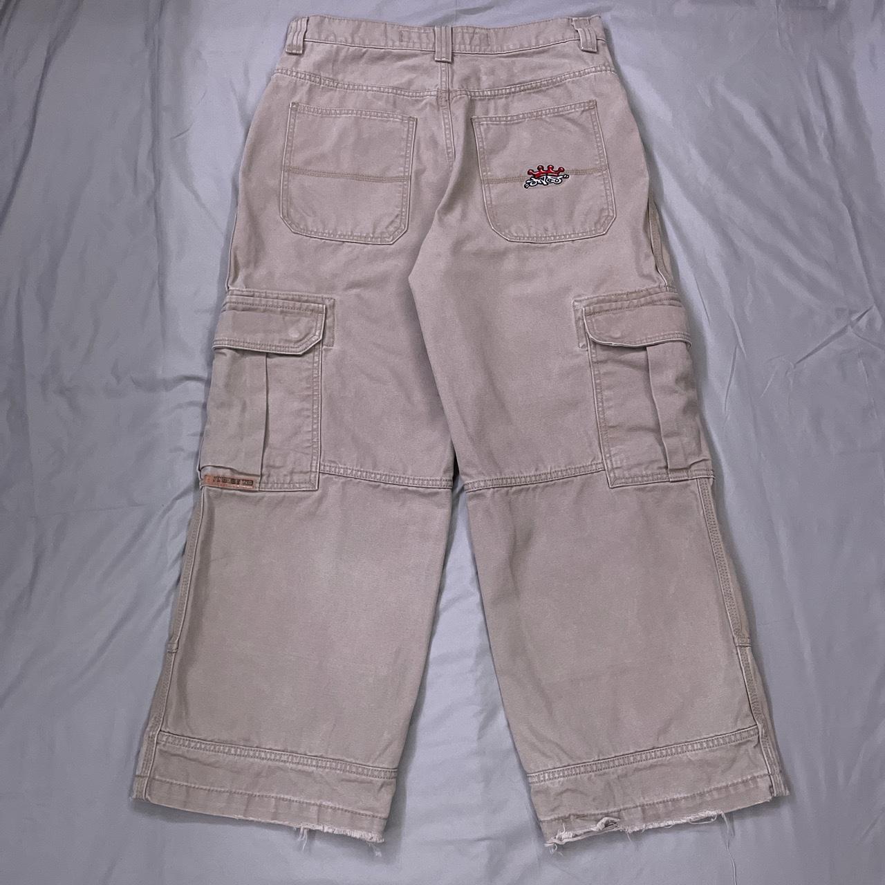 JNCO Tan Cargo Pants 34W/30L Some light wear but... - Depop