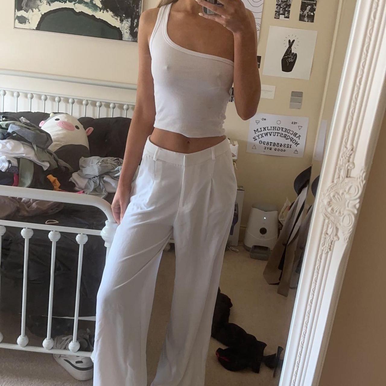 white suit pants from sports girl perfect... Depop