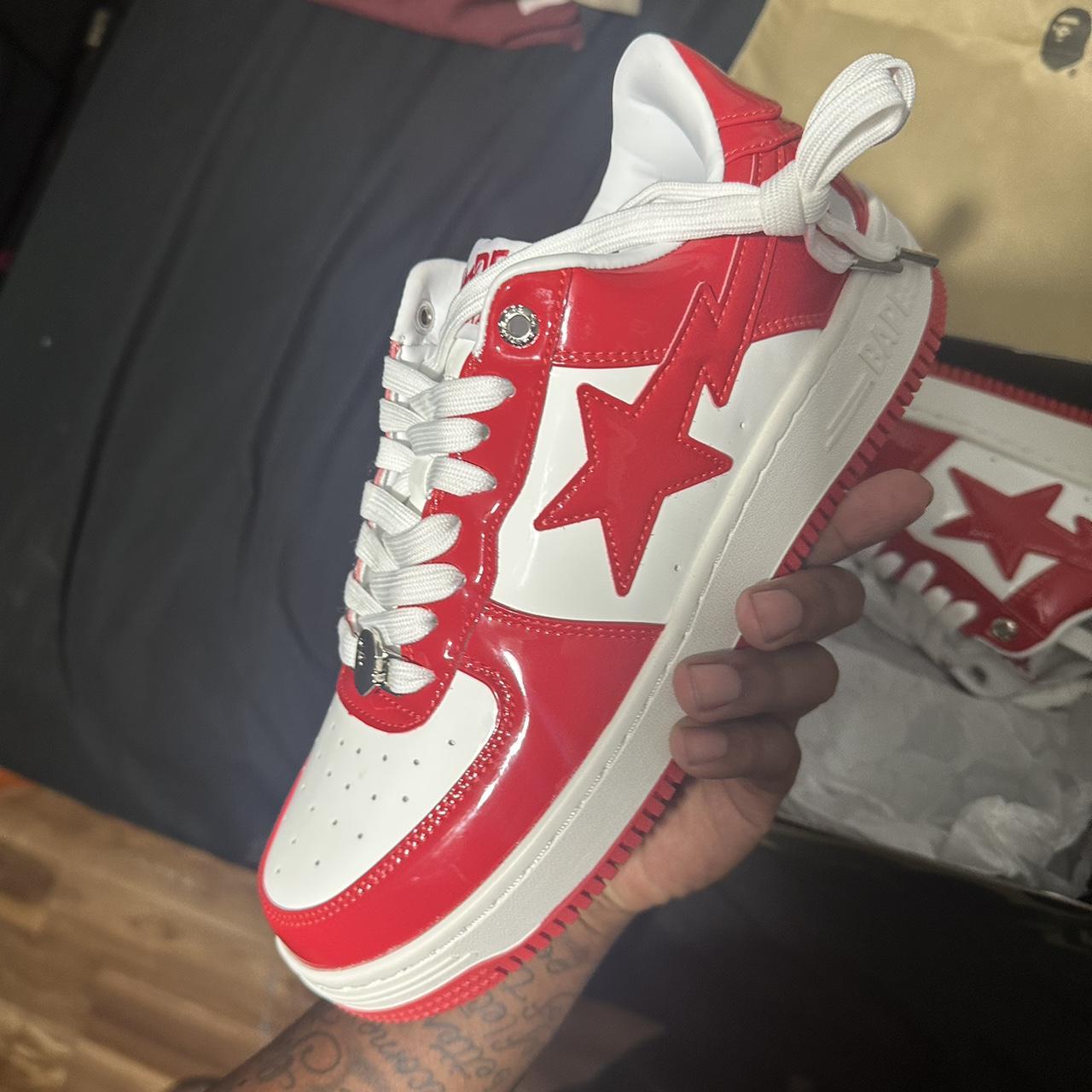 Bapesta Patent Leather White Red ⭐️No PayPal⭐️ Step... - Depop