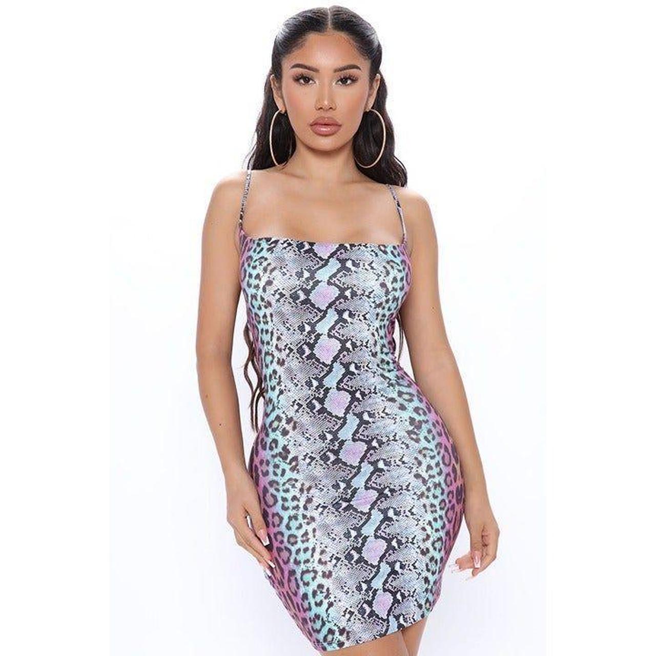 FASHION NOVA multicolored snake print mini dress Depop