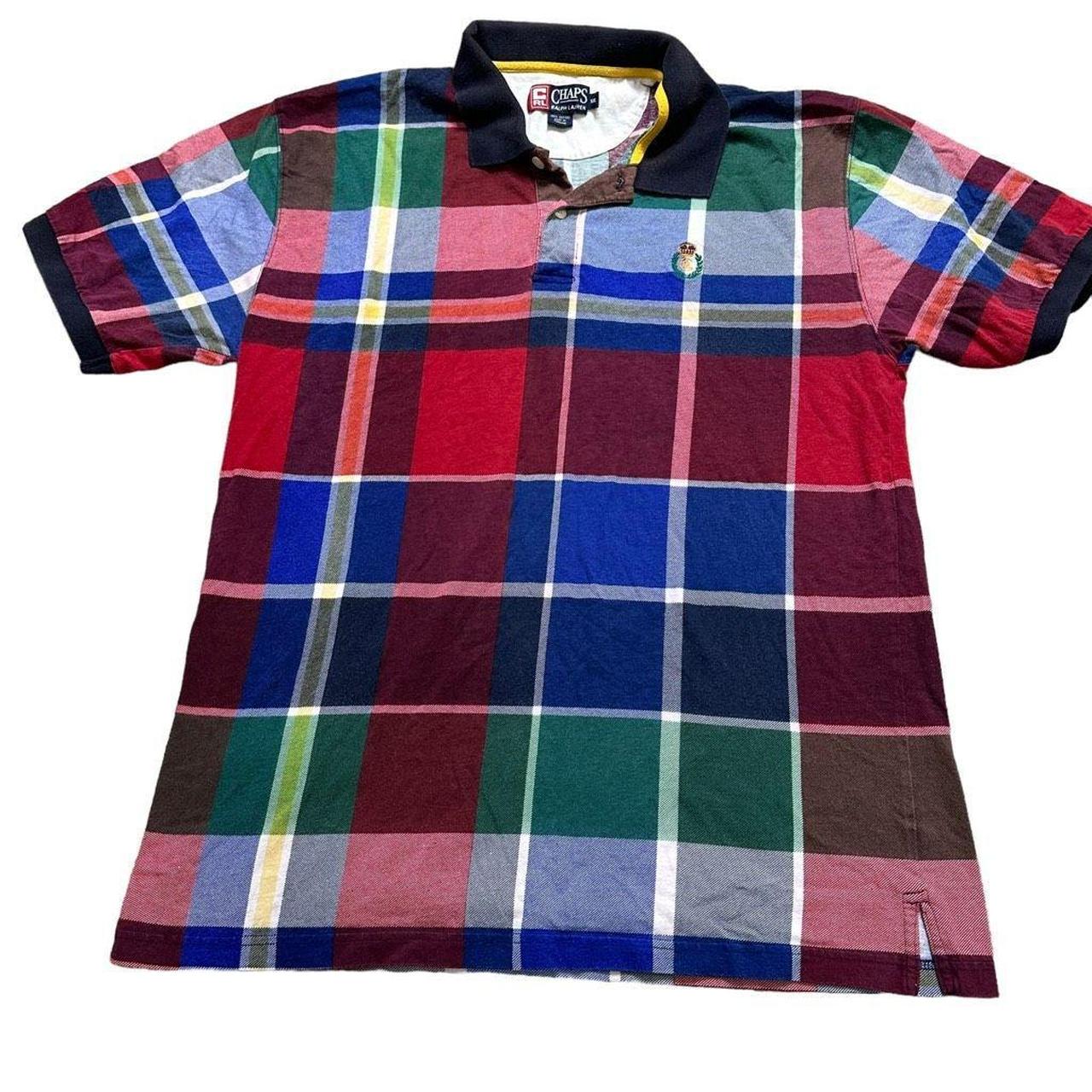 CHAPS Ralph Lauren 90s Multicolor Plaid Polo Shirt - - Depop