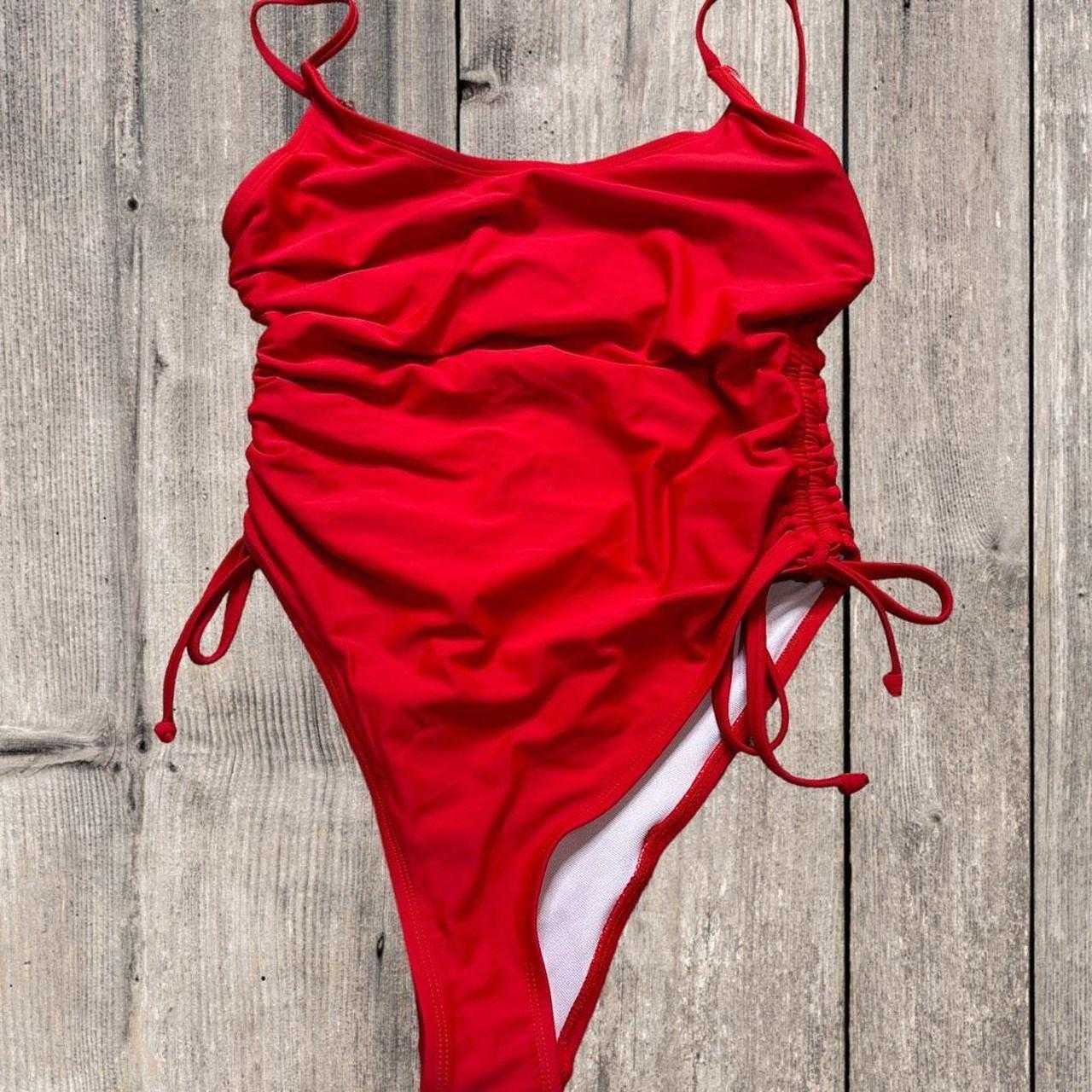 Red Sexy One Piece Tummy Control Swimsuit - Size... - Depop