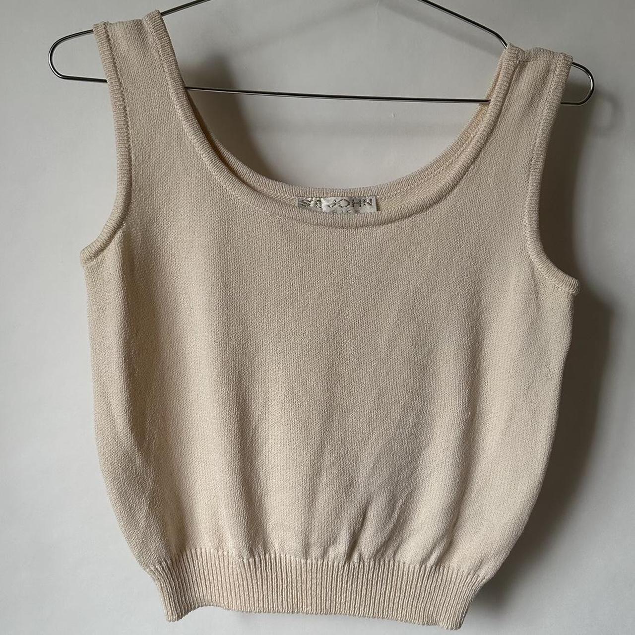 St. John Women's Cream Waistcoatsvests Depop