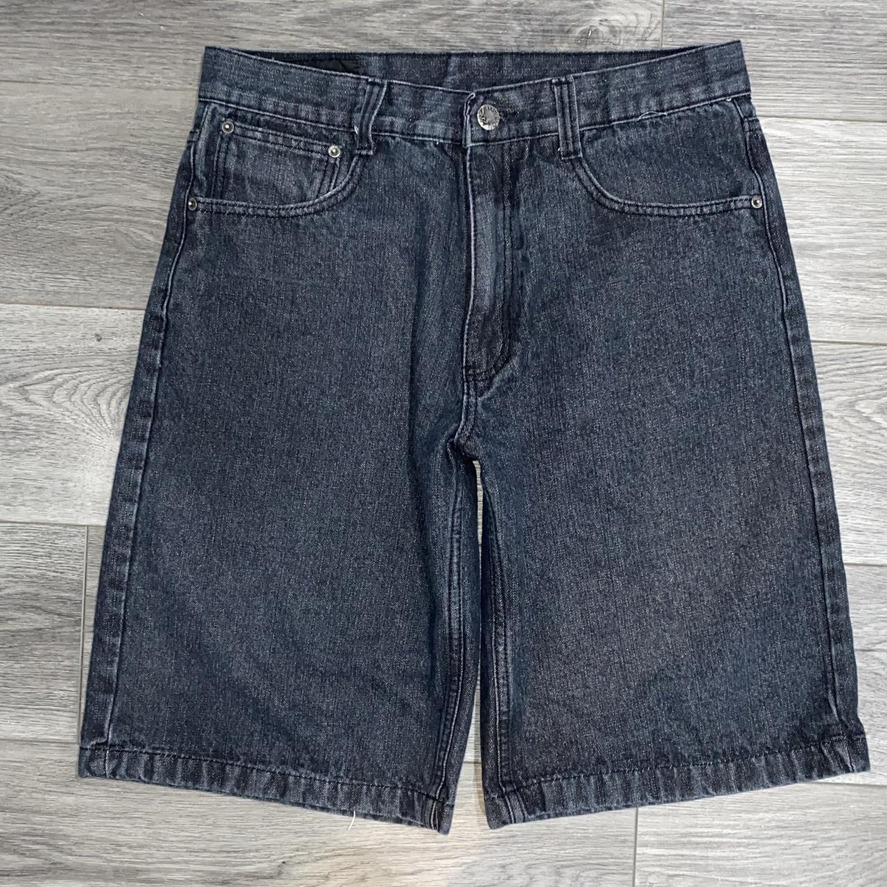 baggy black jorts by imperious trading size: 34x13... - Depop