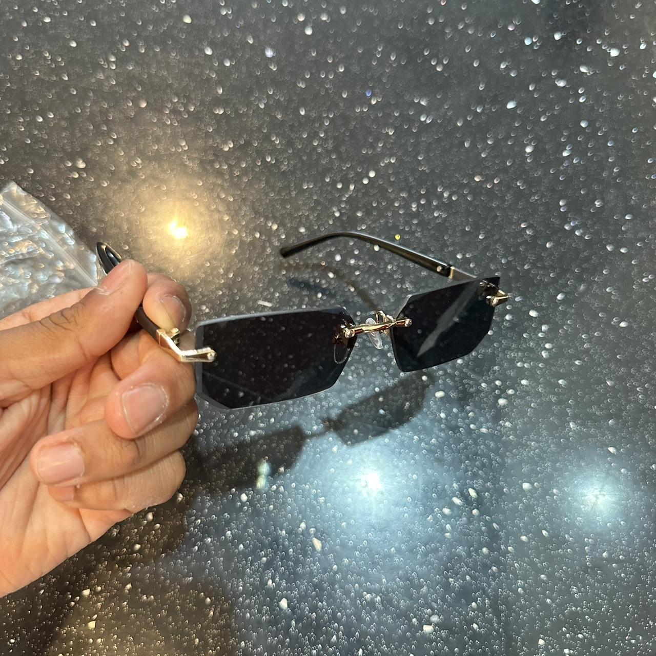 Mens Black And White Sunglasses Depop 6785