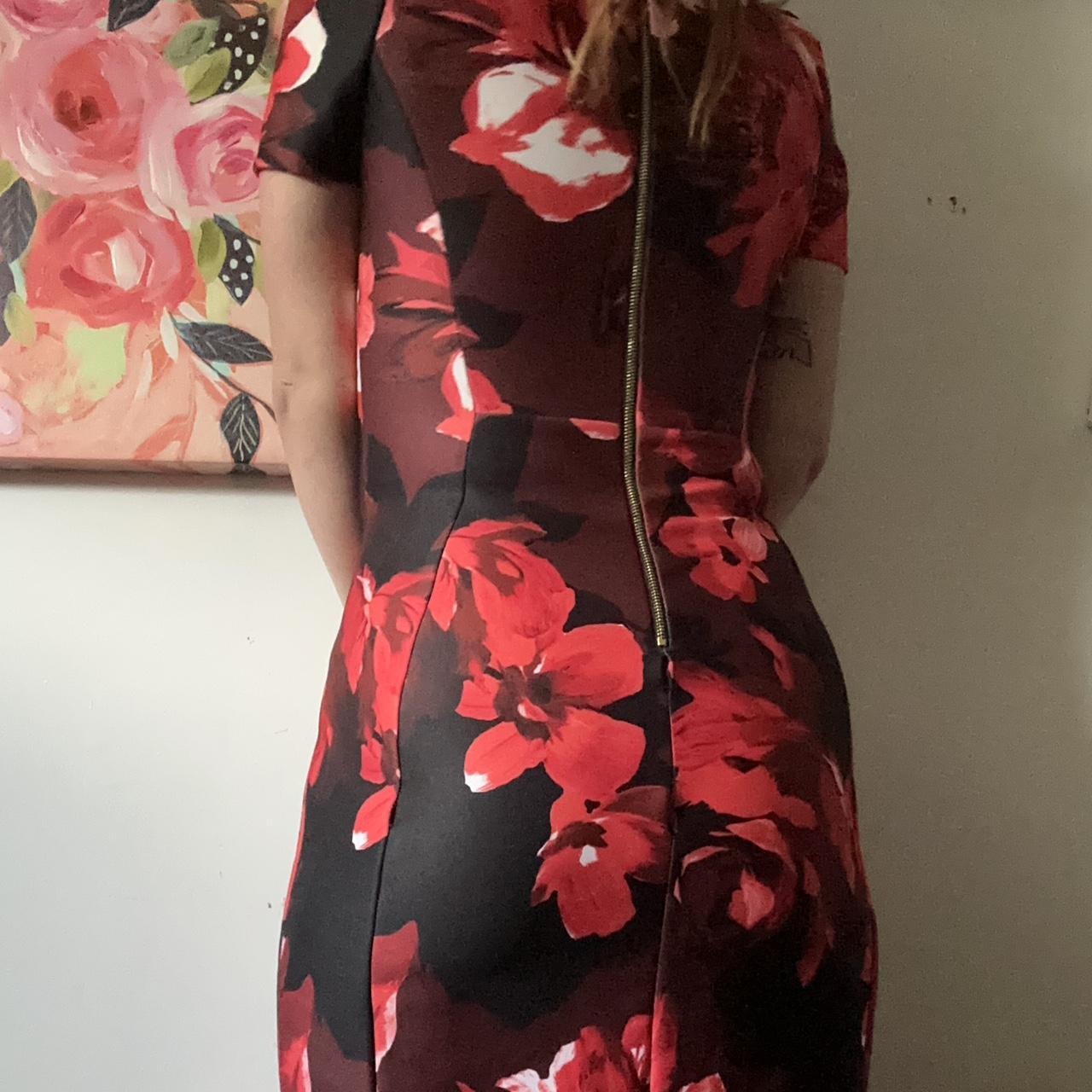 Calvin klein red and black clearance dress