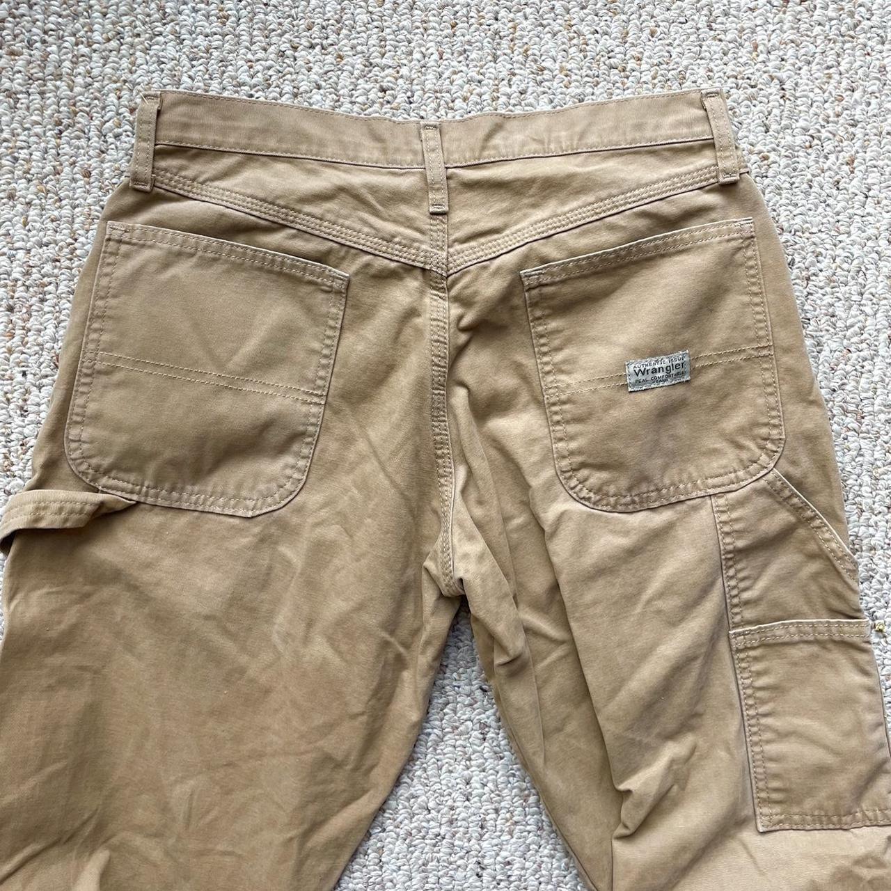 Tan/khaki wrangler utility carpenter pants. Size 30x30. - Depop