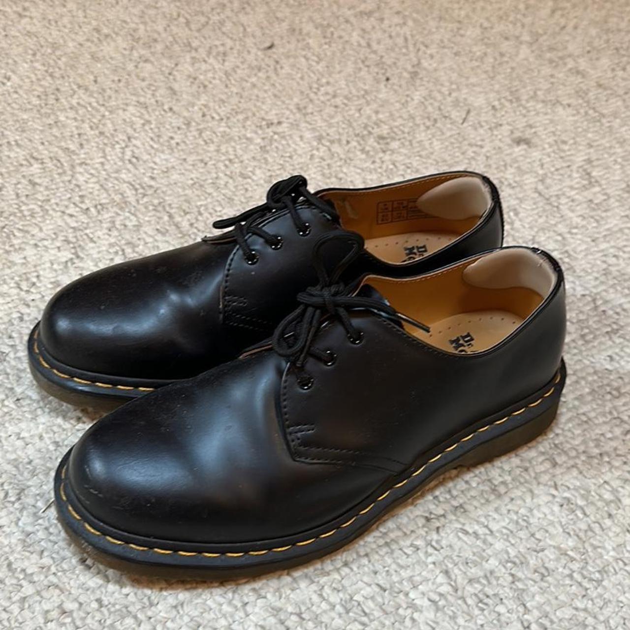 Black Leather Dr. Marten Oxfords, bought winter of... - Depop