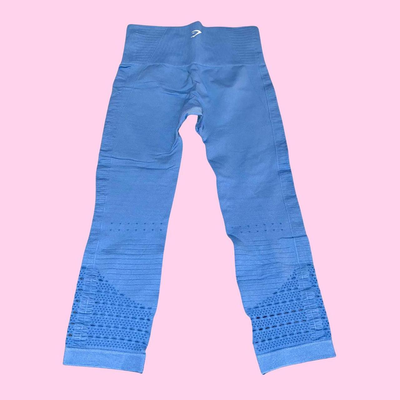 Gymshark Energy+ Seamless Cropped Leggings in Blue,... Depop