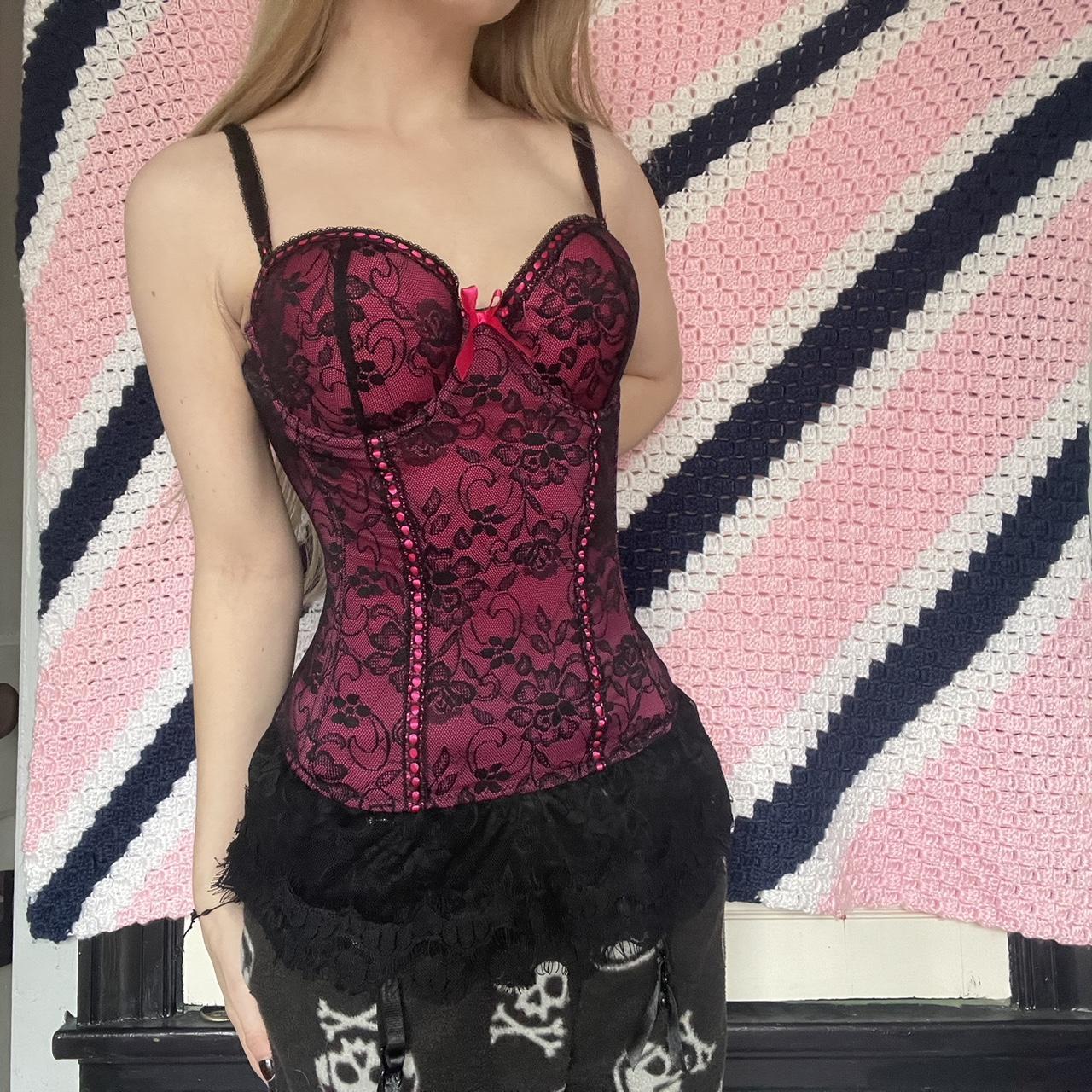 Lace Corset Top Pink