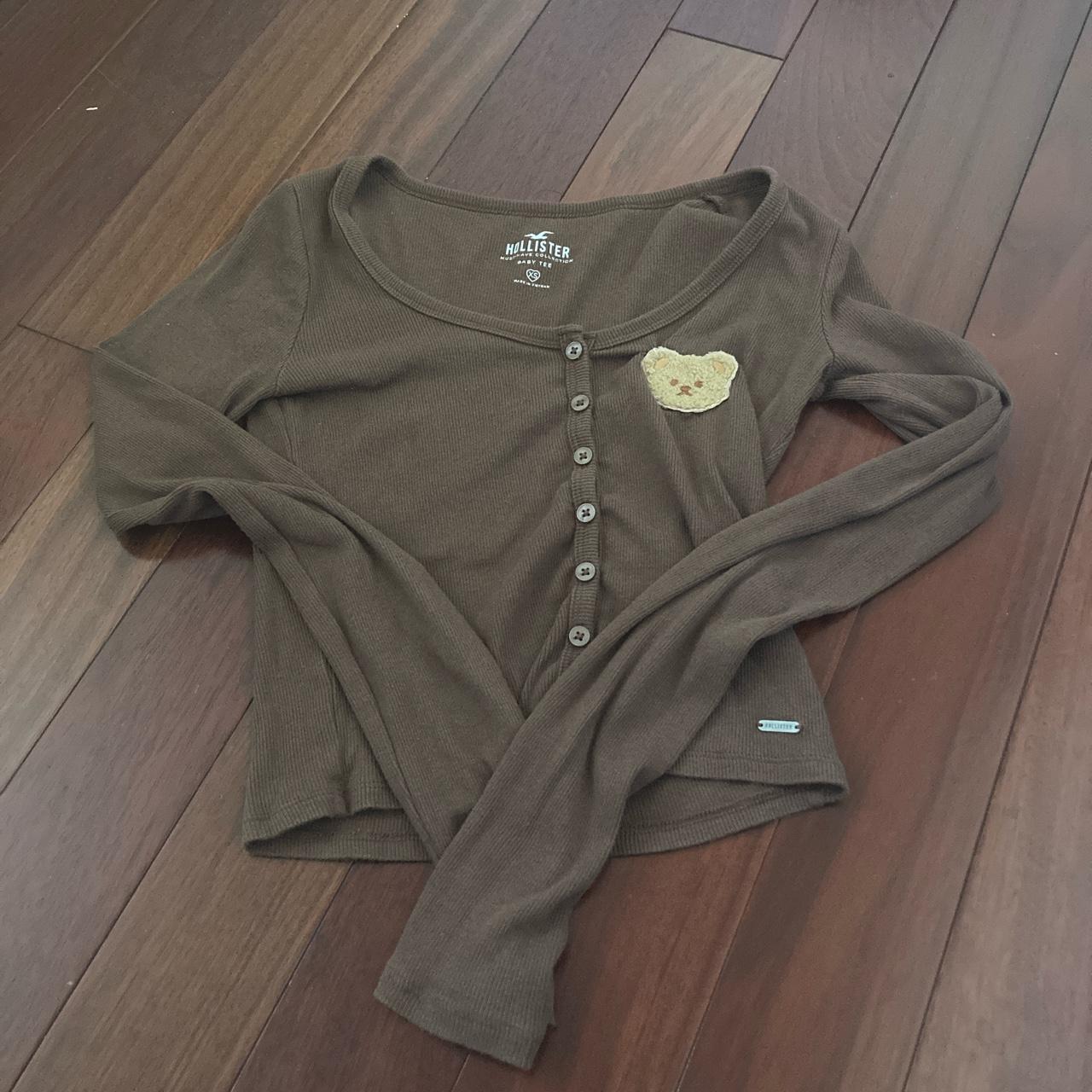 Hollister Co. Women's Brown Crop-top | Depop