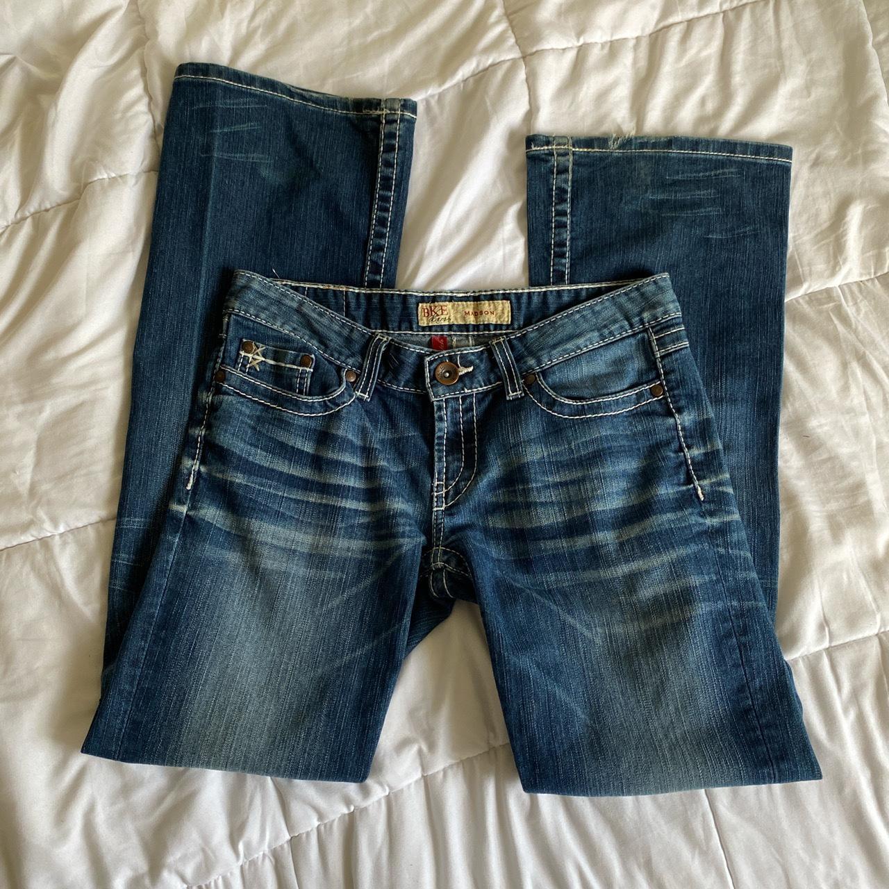 Super cute flared blue jeans, size 2. They fit... - Depop