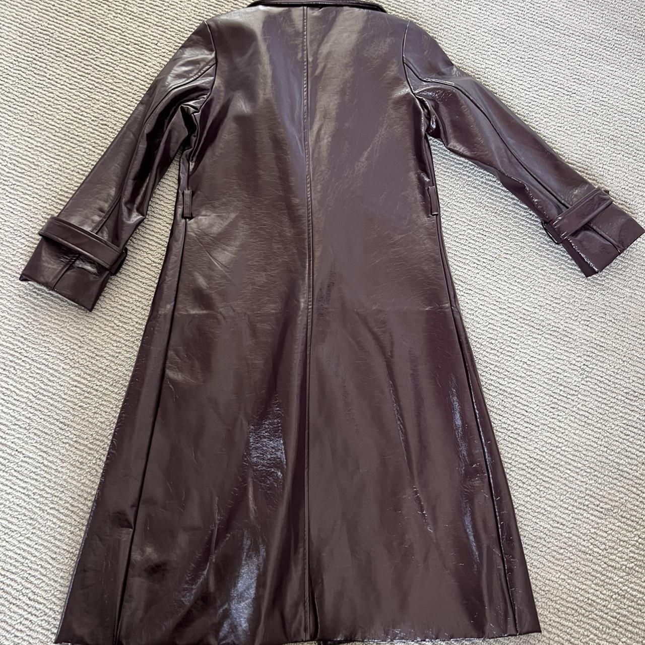 Fashion Nova • Burgundy Faux Leather Trench Coat... Depop