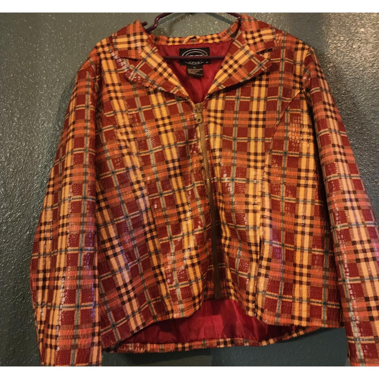 Selene Sport Women's Front Zip Textured Plaid