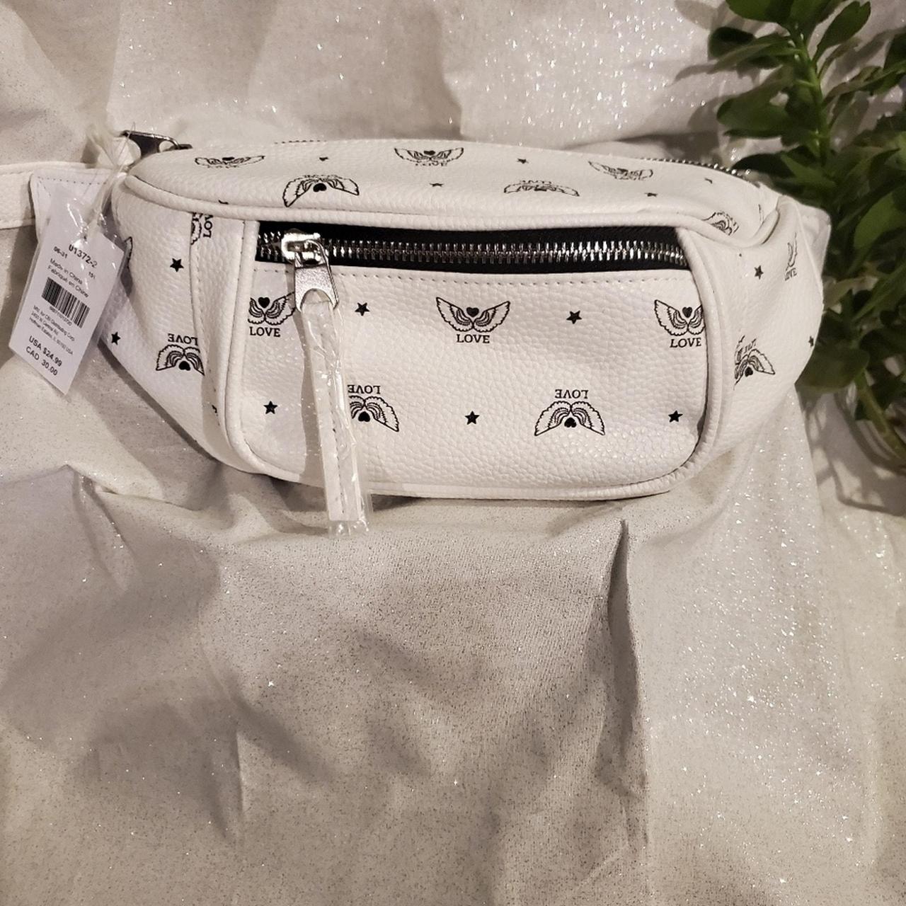 NEW Claire s White Faux Leather Fanny Pack with. Depop