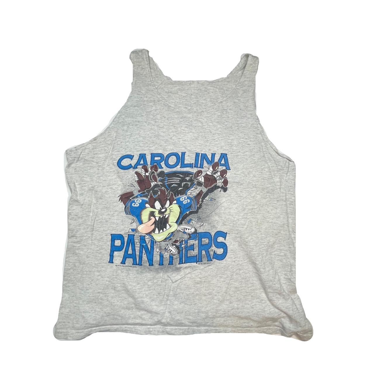 Vintage 1995 Taz Carolina Panthers Tank Top Warner - Depop