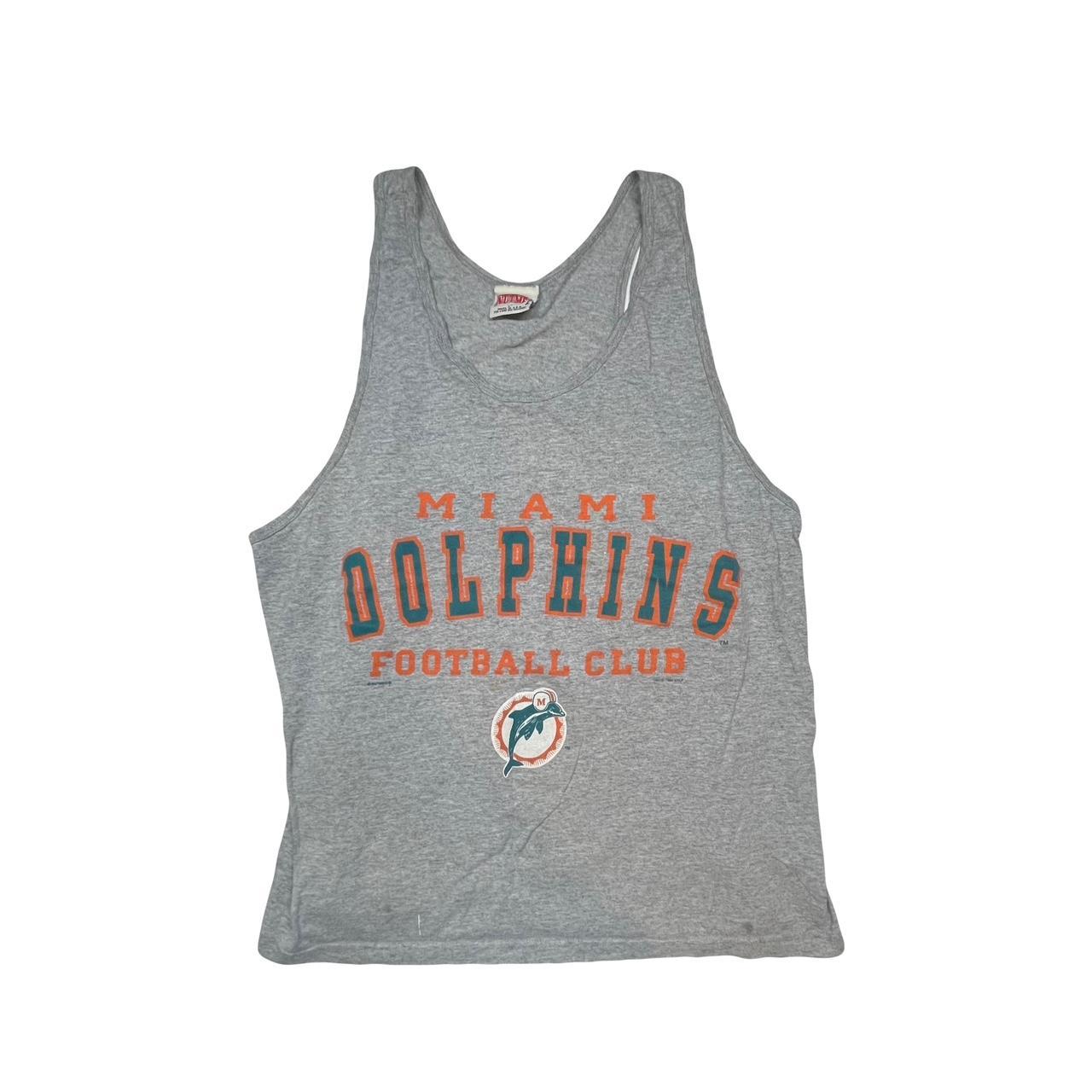 Vintage 1996 Miami Dolphins Tank Top Awesome Nutmeg - Depop