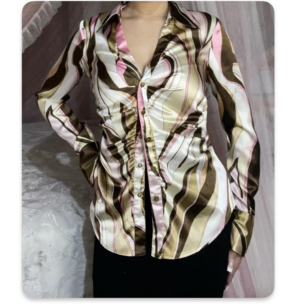 Cache Women's Pink and Brown Blouse