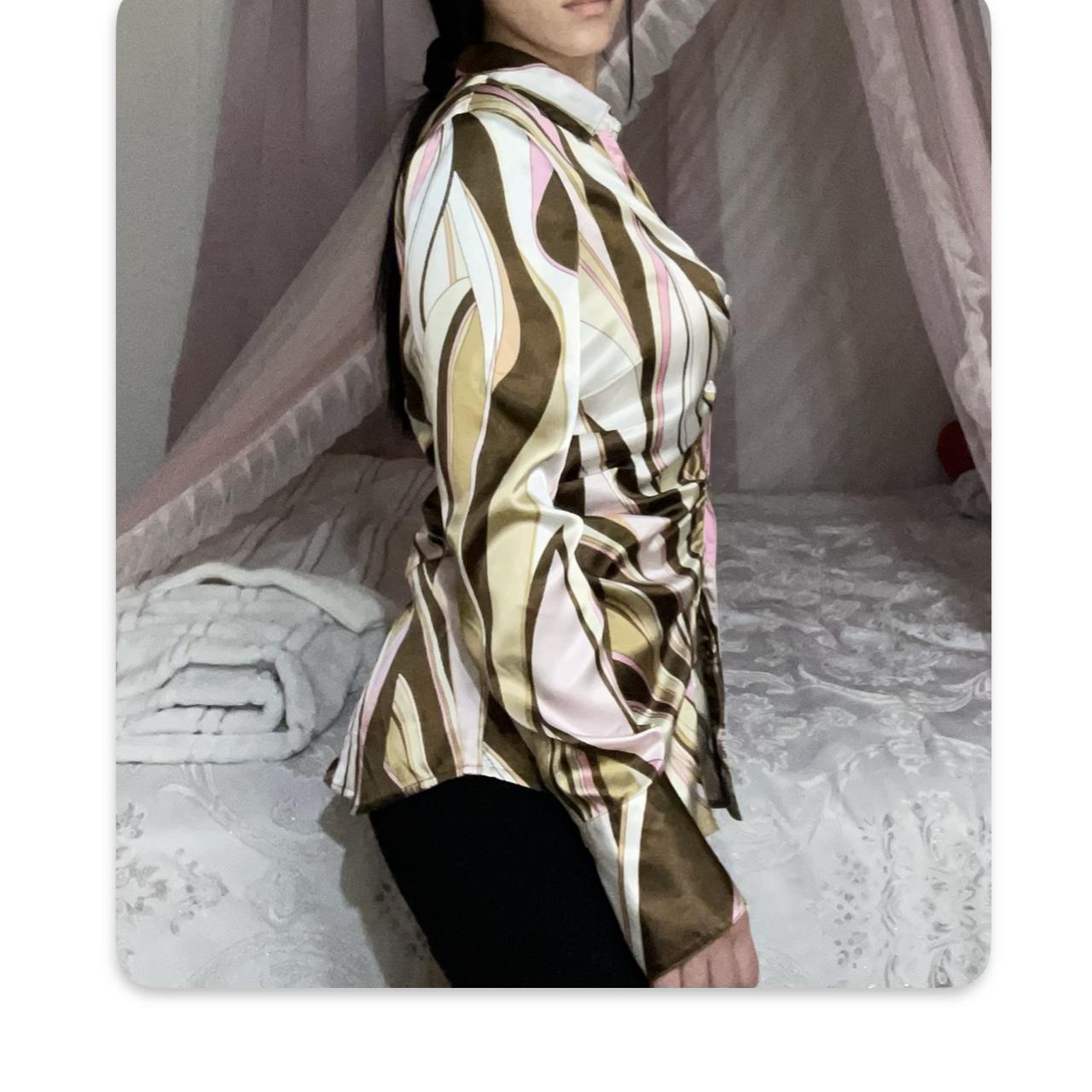 Cache Women's Pink and Brown Blouse (2)