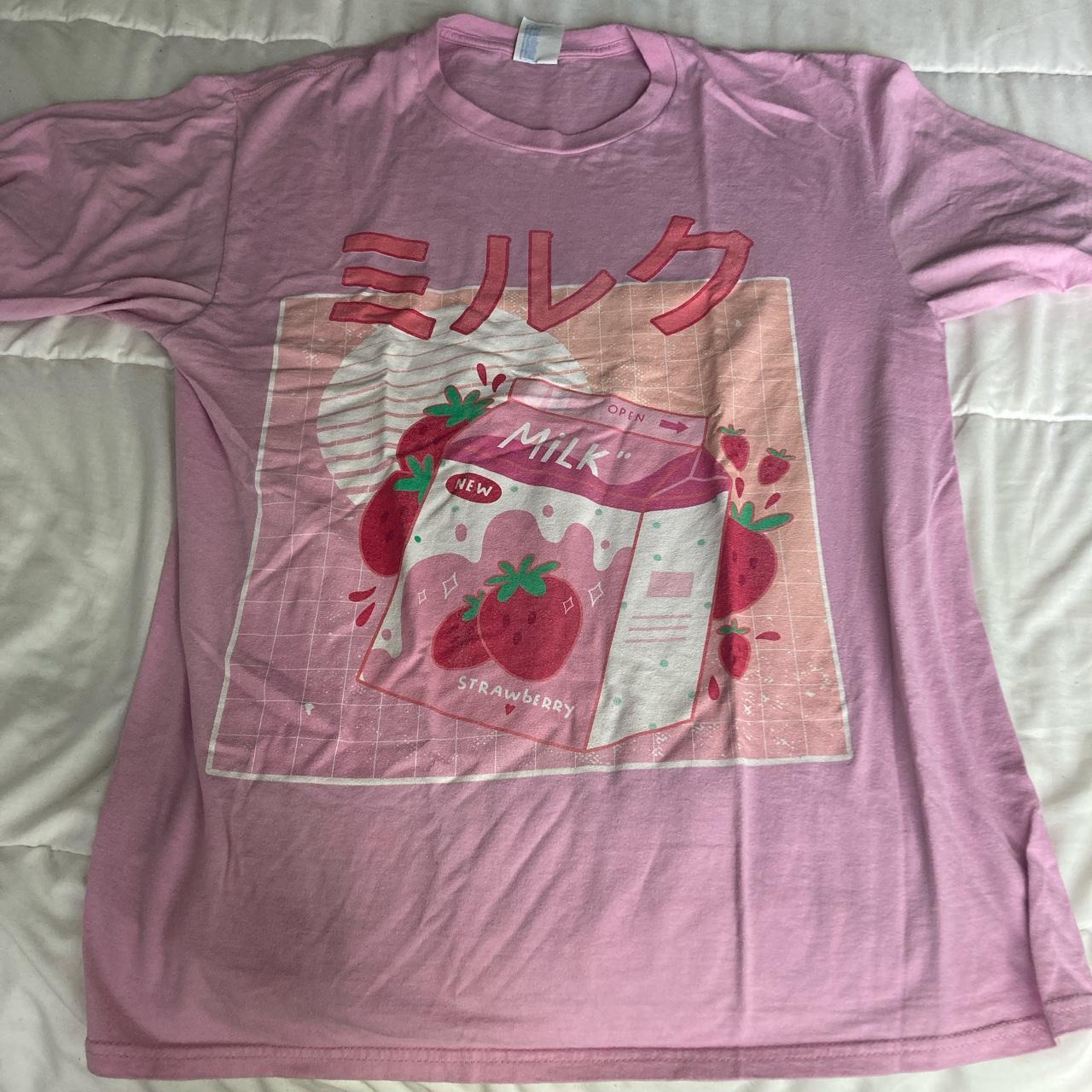 Pink Strawberry Milk Shirt Strawberry Milk Tee Kawaii 