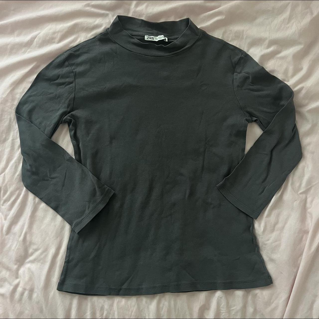 zara gray long sleeve no flaws, in perfect... - Depop