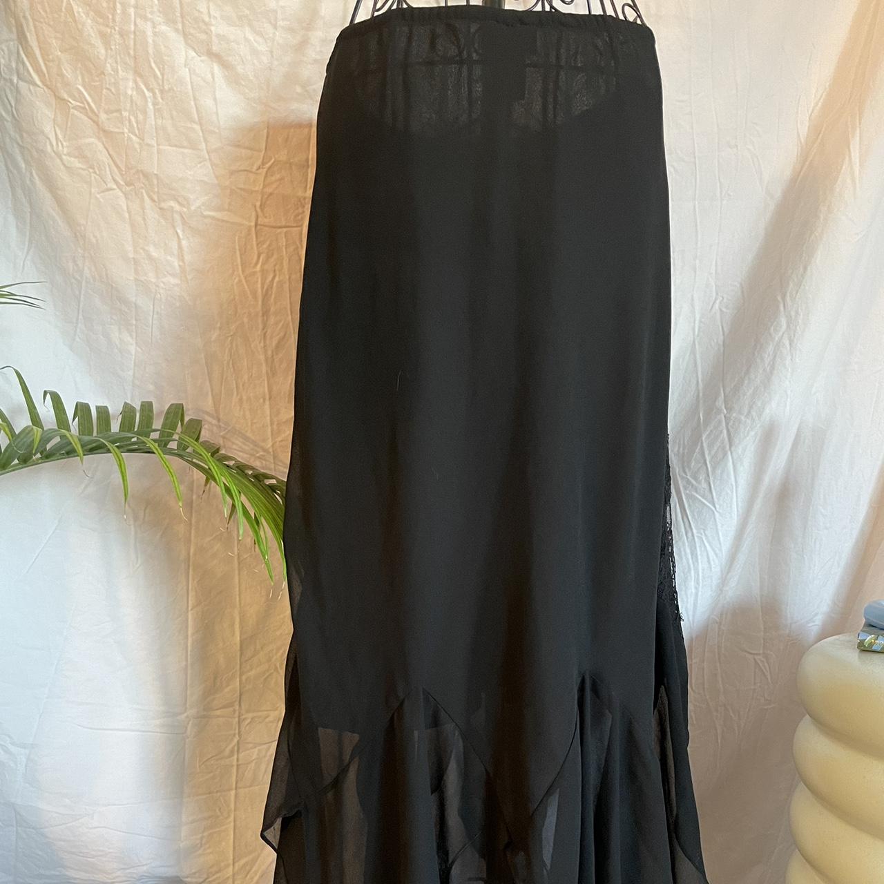 ♥️ vintage low rise maxi whimsy goth skirt ♥️ brand... - Depop