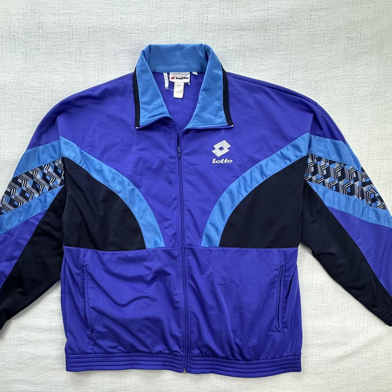 90s Lotto トラックジャケット BLACK S Vintage Lotto for Boris Becker Track Jacket Tennis Sz. XL White