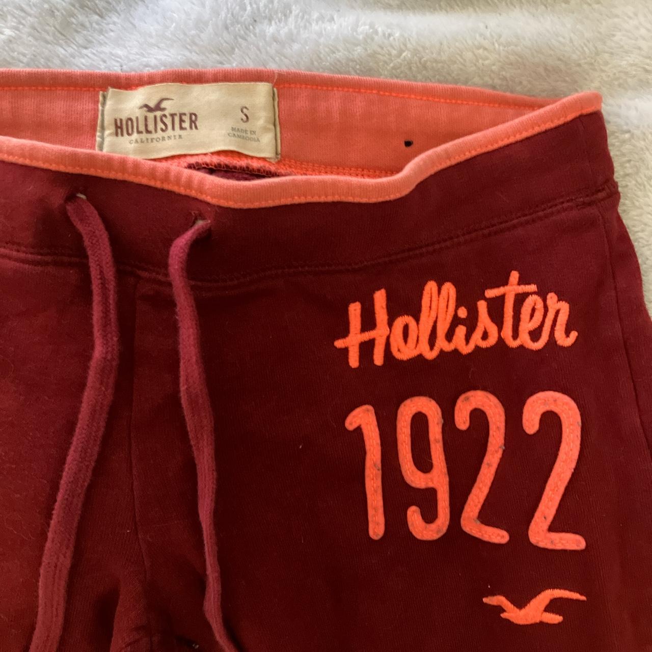 Hollister Co. Women's Burgundy and Pink Joggerstracksuits Depop