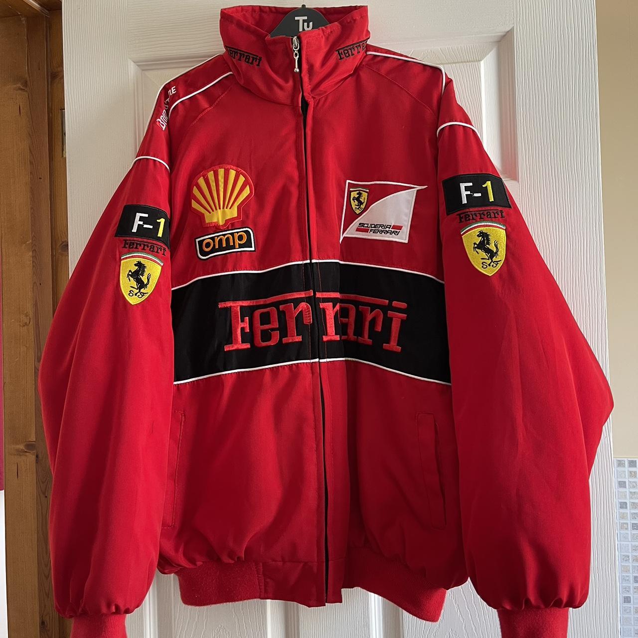 •Red and Black F1 Ferrari zip up Jacket •Size medium... - Depop