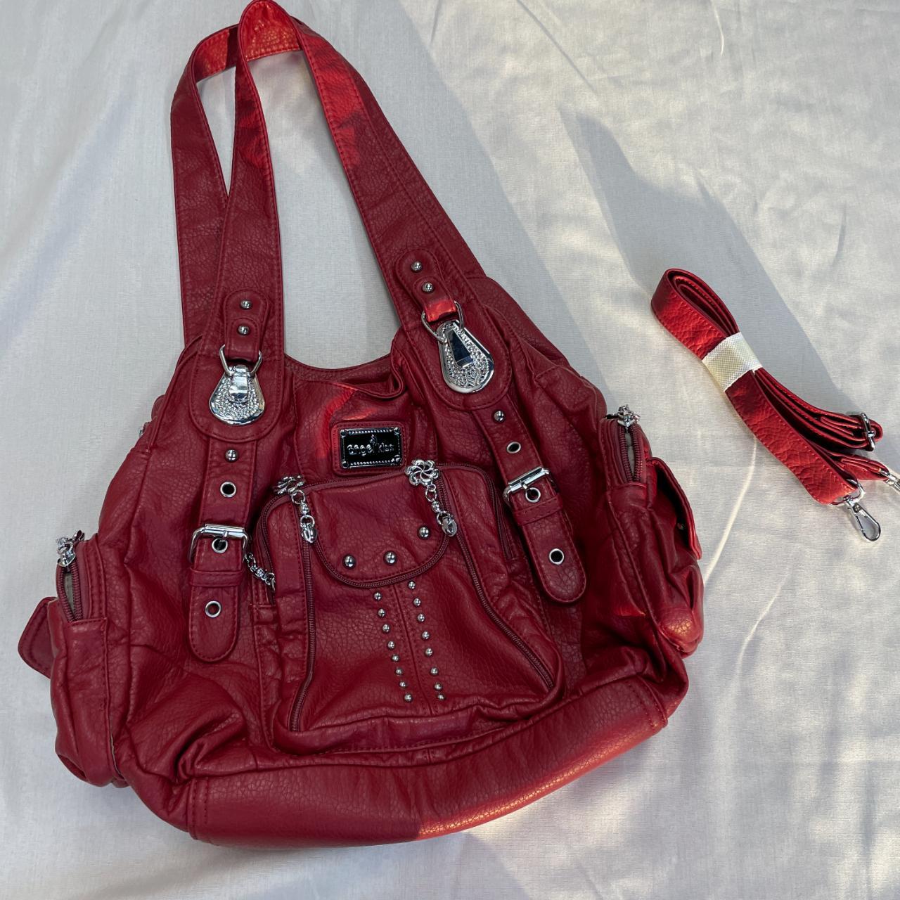 Large Y2k Red Retro Style Shoulder Bag With... Depop