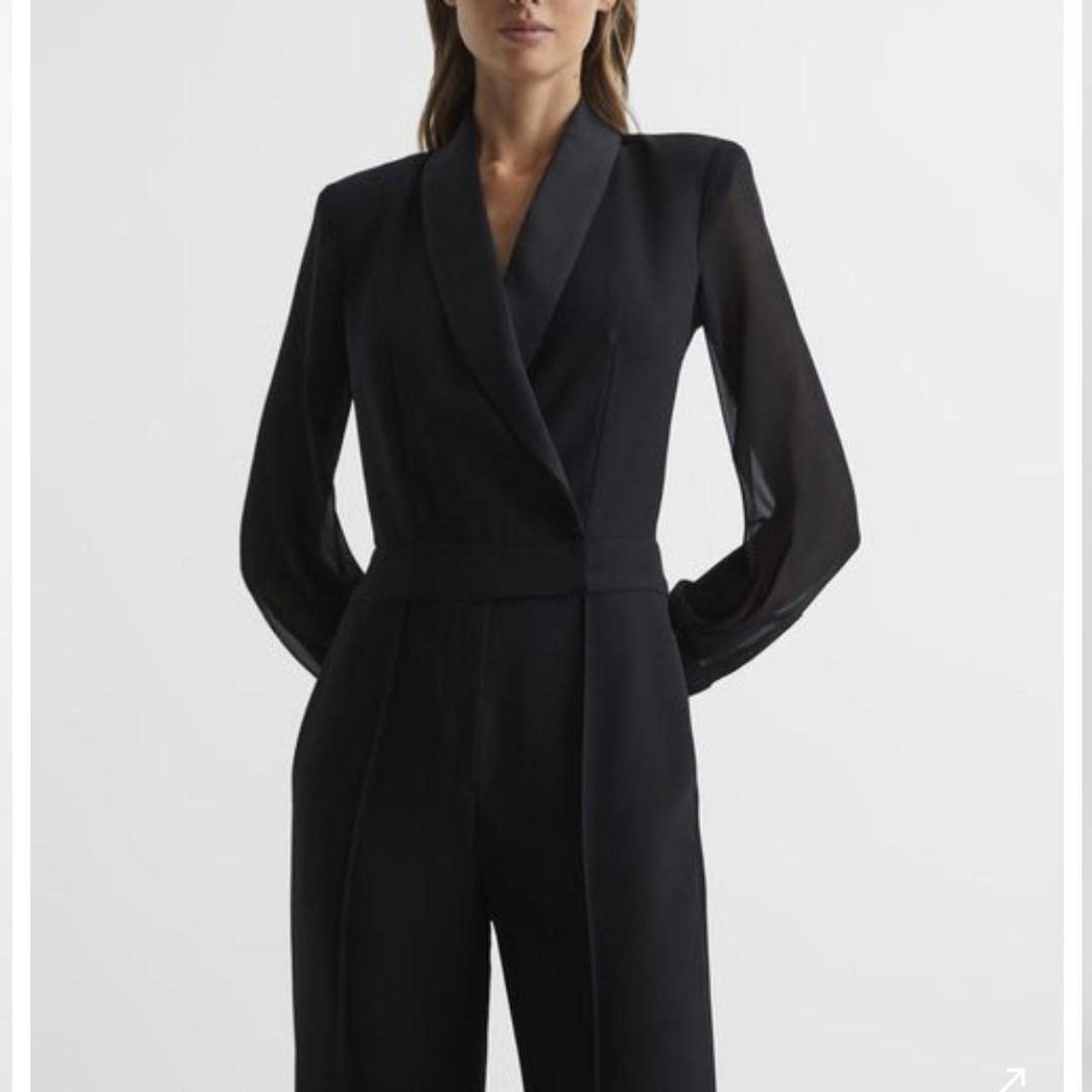 Reiss Lennon tuxedo jumpsuit Size 10 tall Depop