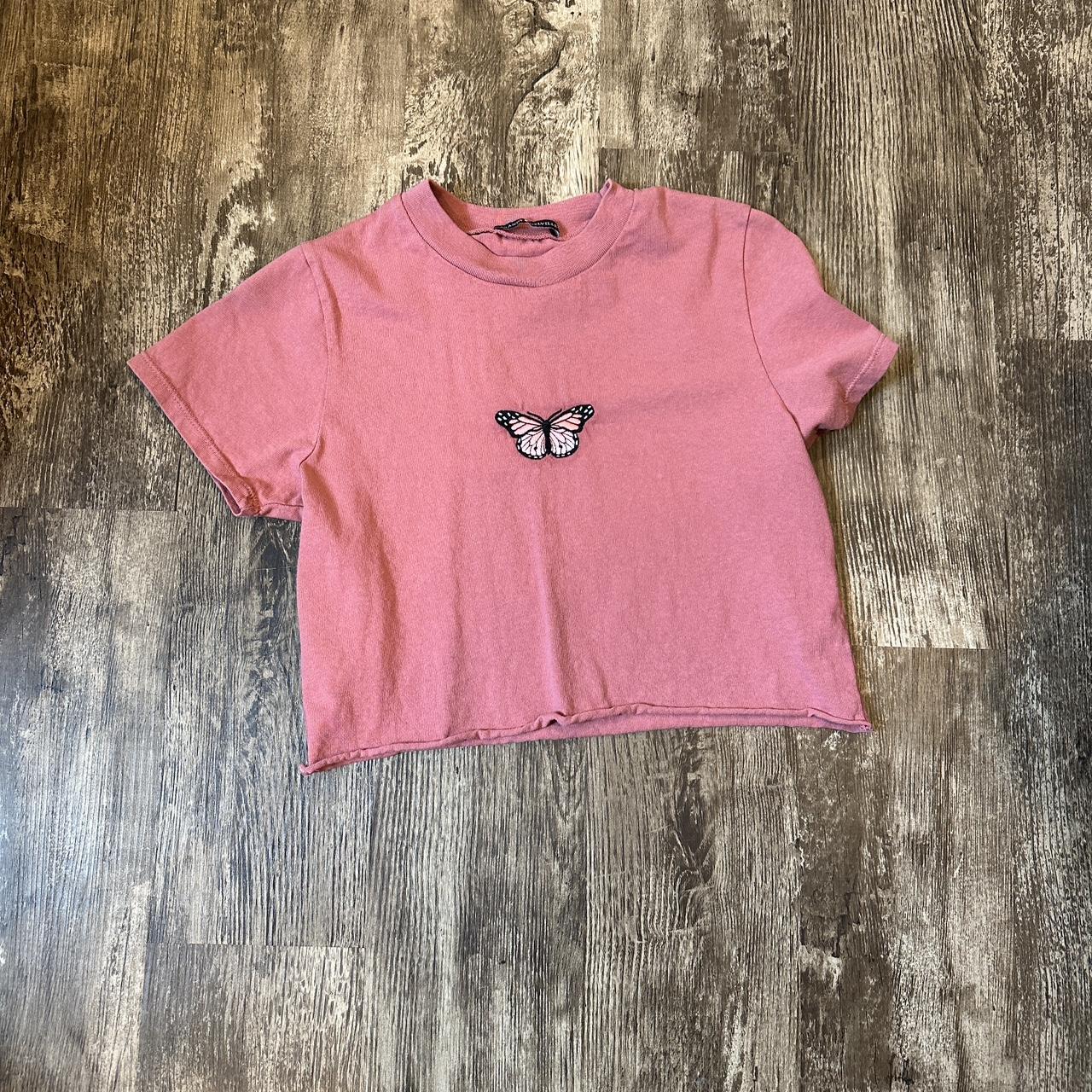 Brandy Melville Women's Pink T-shirt | Depop