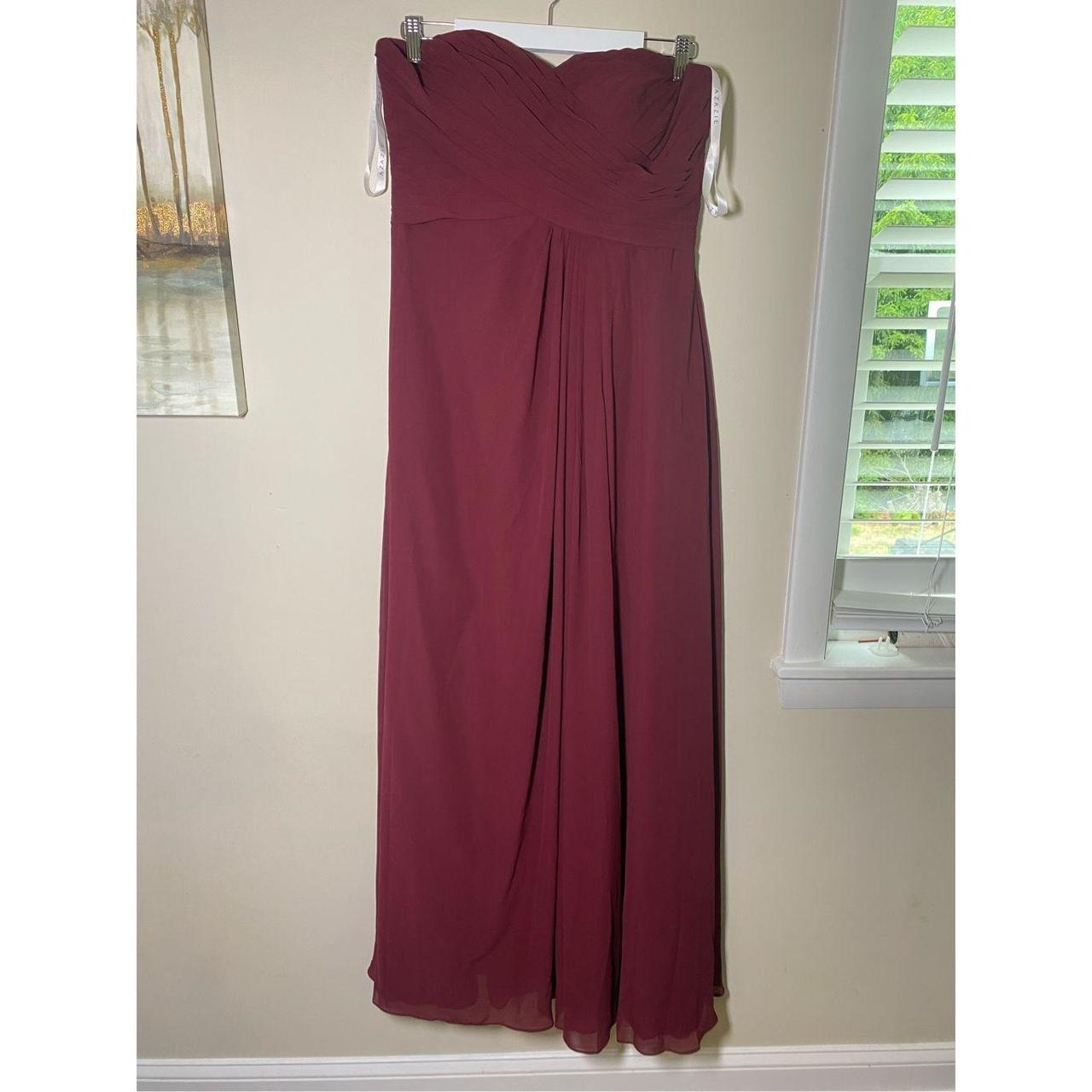 david s bridal wine bridesmaid dress