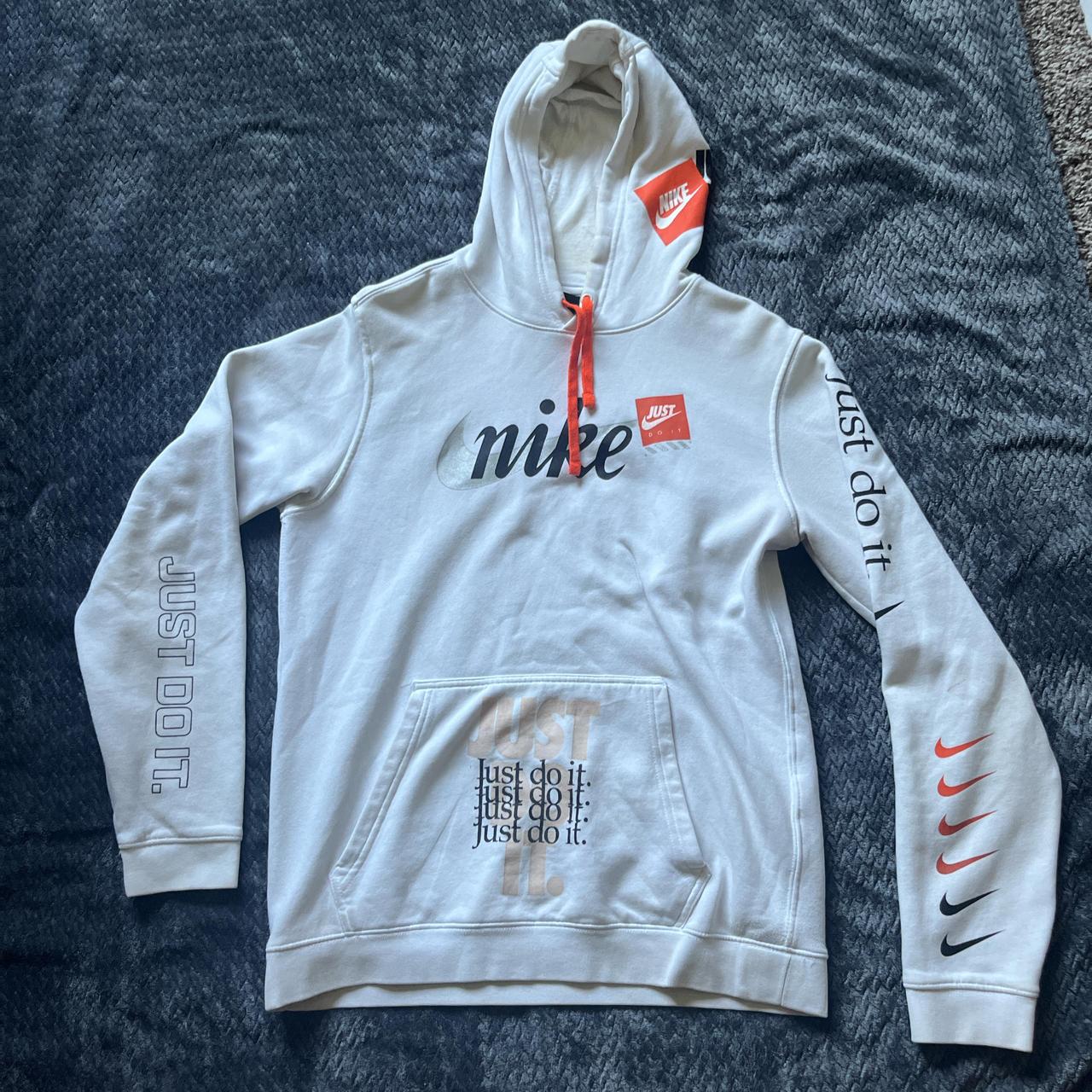 Nike orange white hoodie best sale