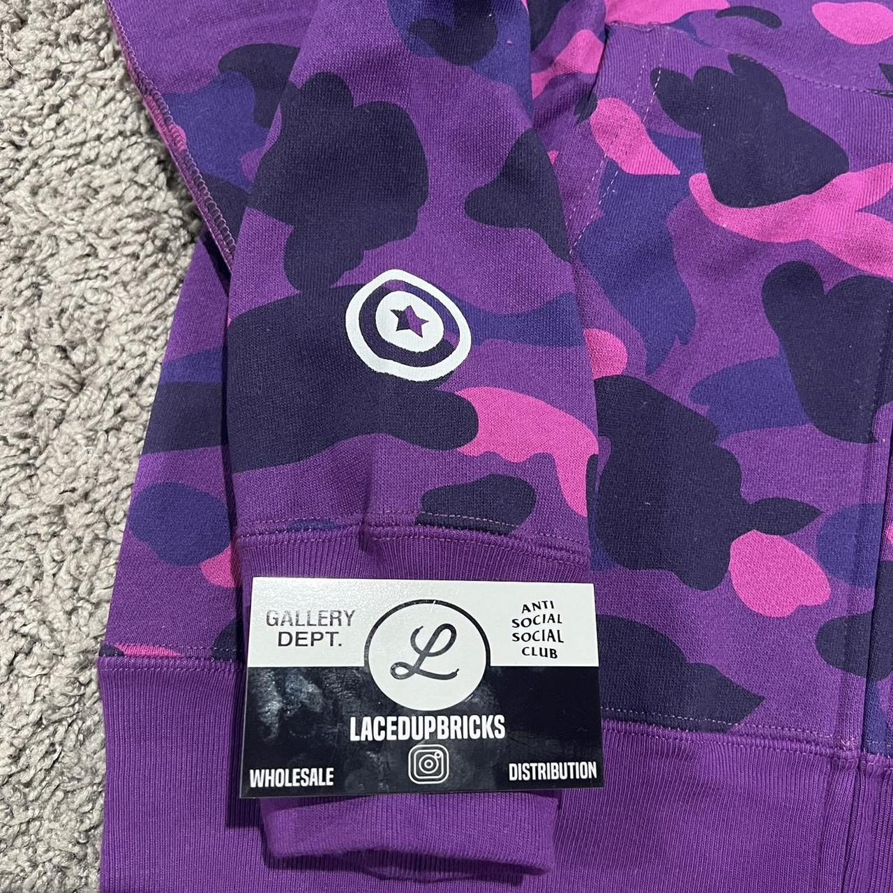 A bathing ape Purple camo Full zip hoodie Size... - Depop