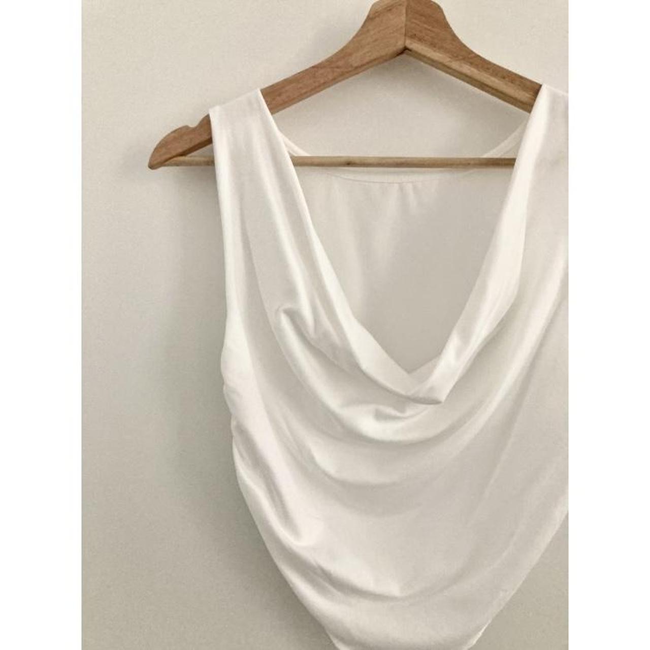 Plunging cowl neck hank hem top Sleeveless Women’s... - Depop