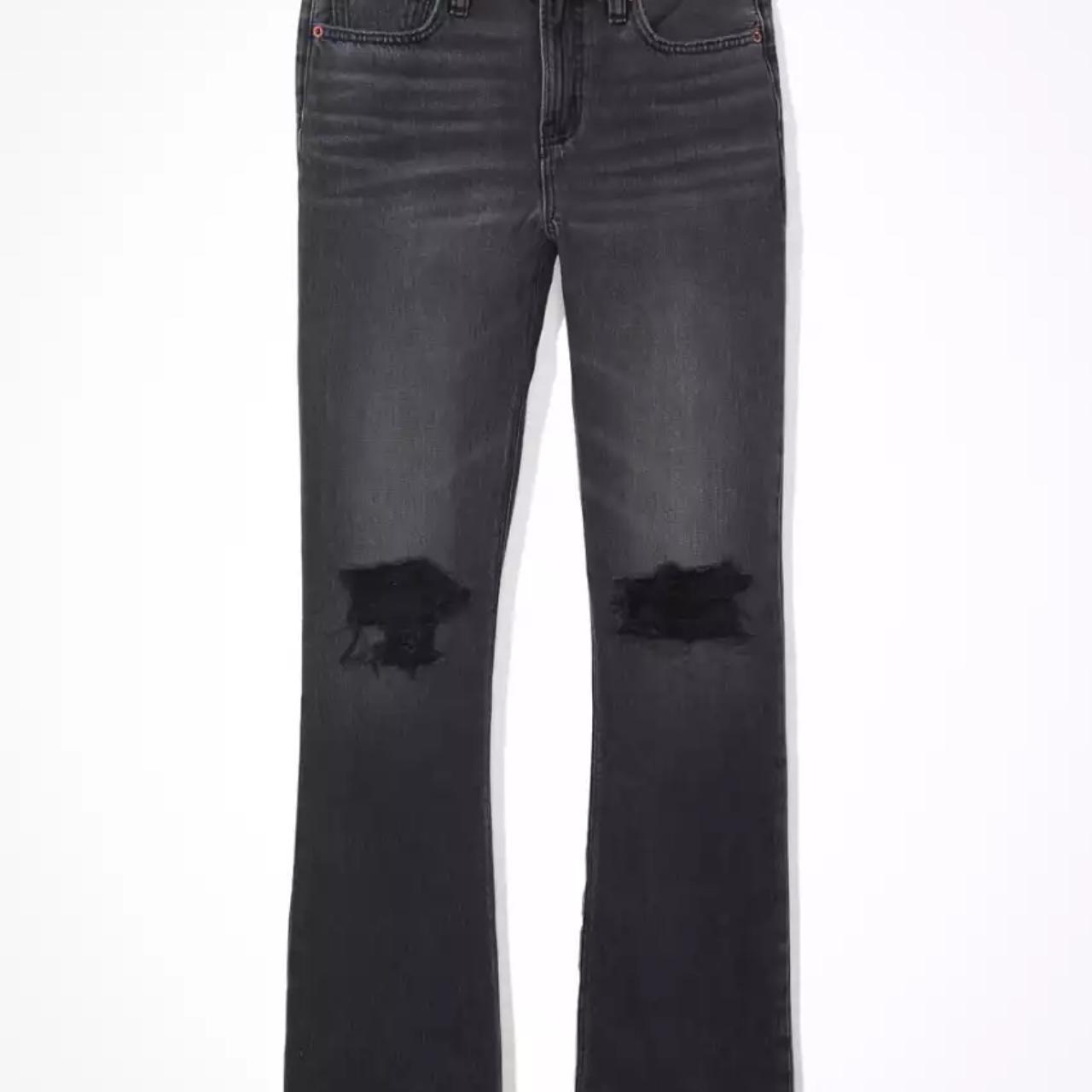 American Eagle Outfitters Women's Grey and Black Jeans Depop