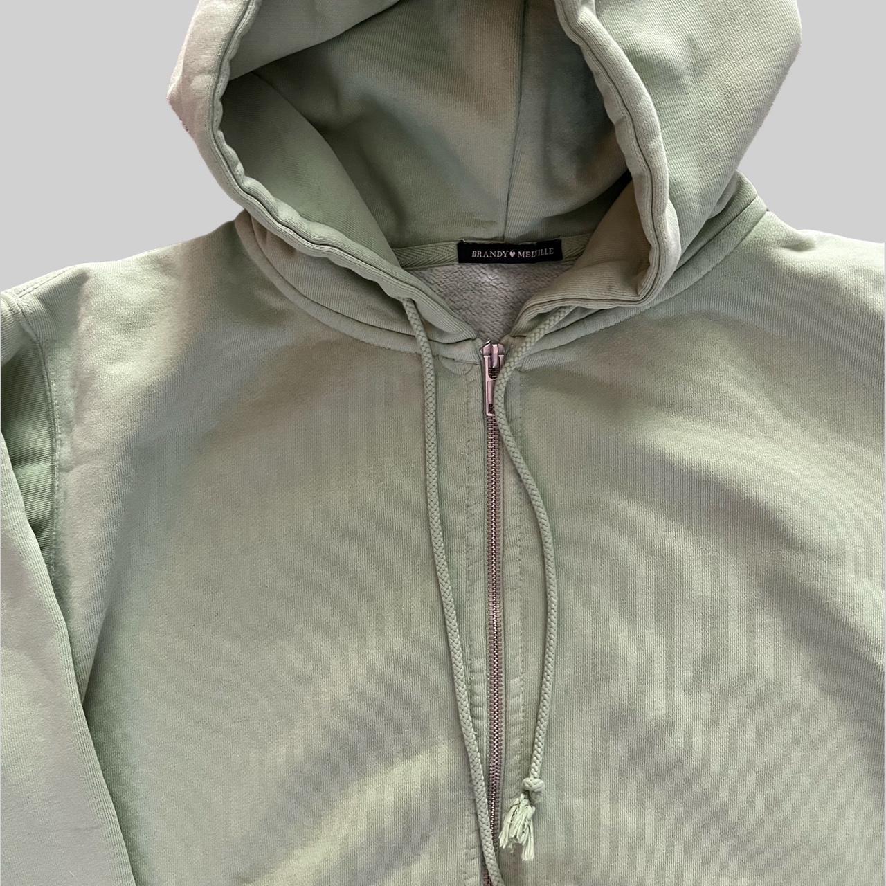 Brandy Melville green Zip up hoodie Excellent worn... Depop