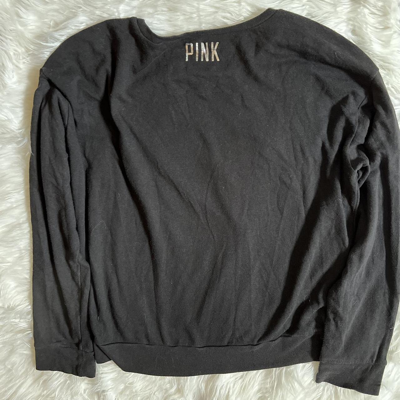 VICTORIA SECRET PINK 💓 Black/gray VS Pink pull over - Depop