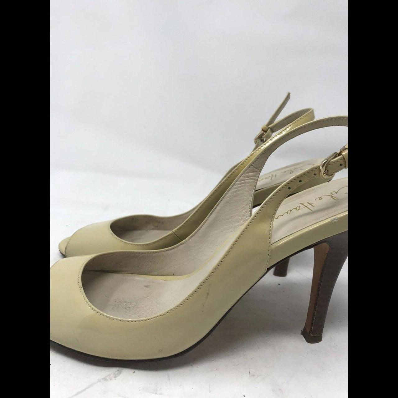 Cole Haan Peep Toe Nude yellow Sandals Heels. Depop