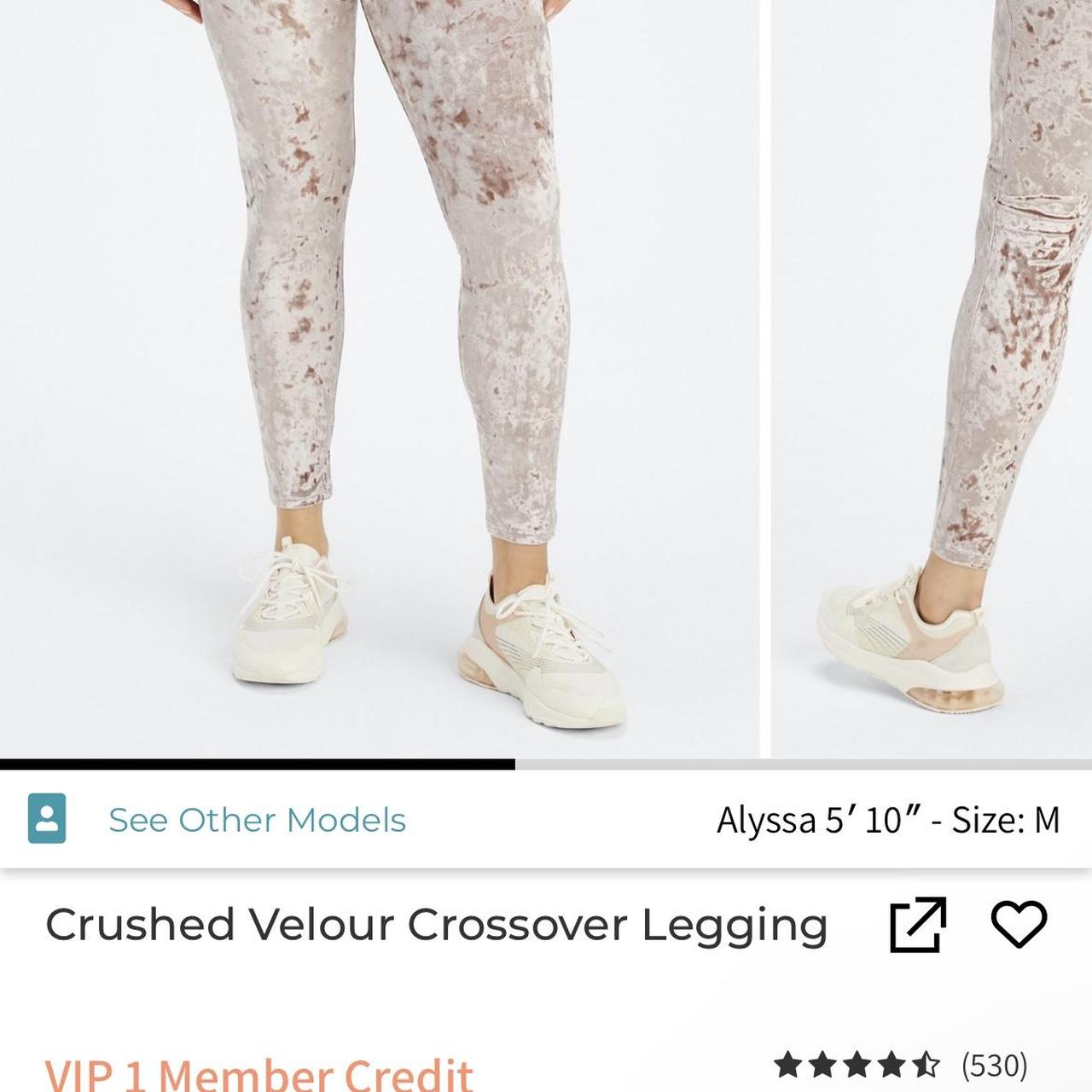 Fabletics Women's Crushed Velour Crossover Legging, XXS
