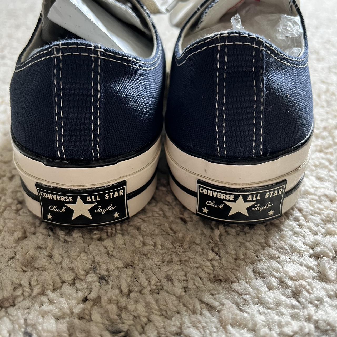 Converse Men's Navy and White Trainers | Depop