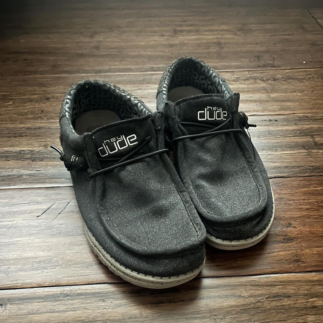 gray hey dude shoes size 6m or 8w in great condition... - Depop