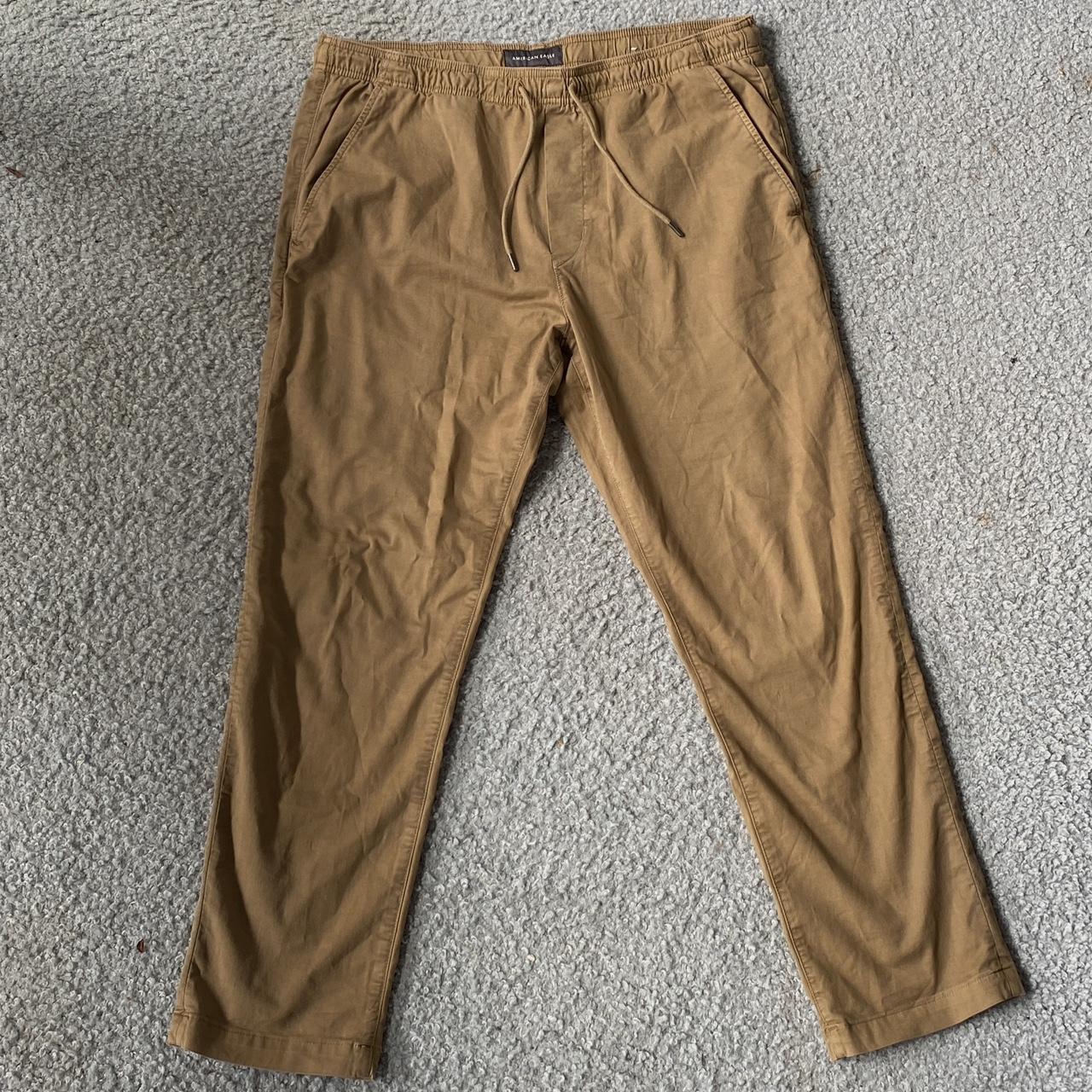 Ae Flex Khaki American Eagle Pants AE Flex Athletic Fit Lived-In - Main Image