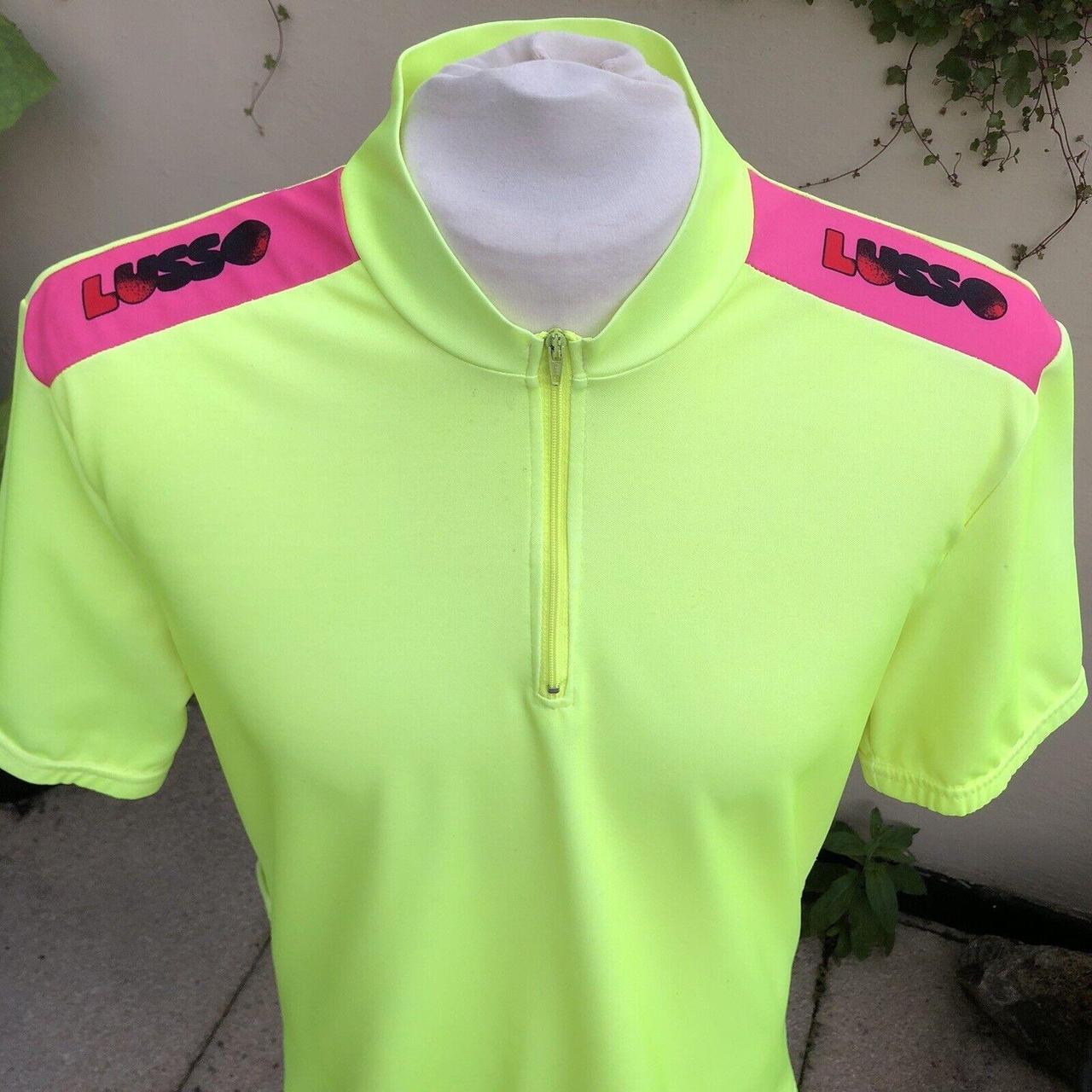 LUSSO Vintage Cycling Jersey Bright Yellow Men's XL... Depop