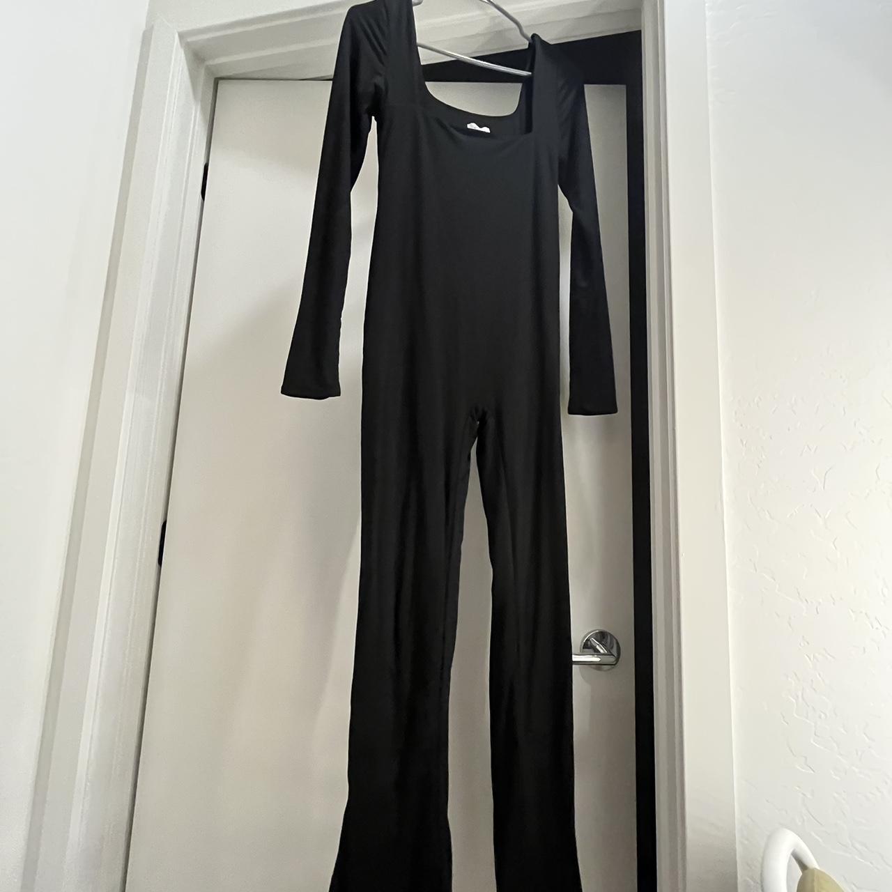 Oh Polly Women's Black and White Jumpsuit Depop